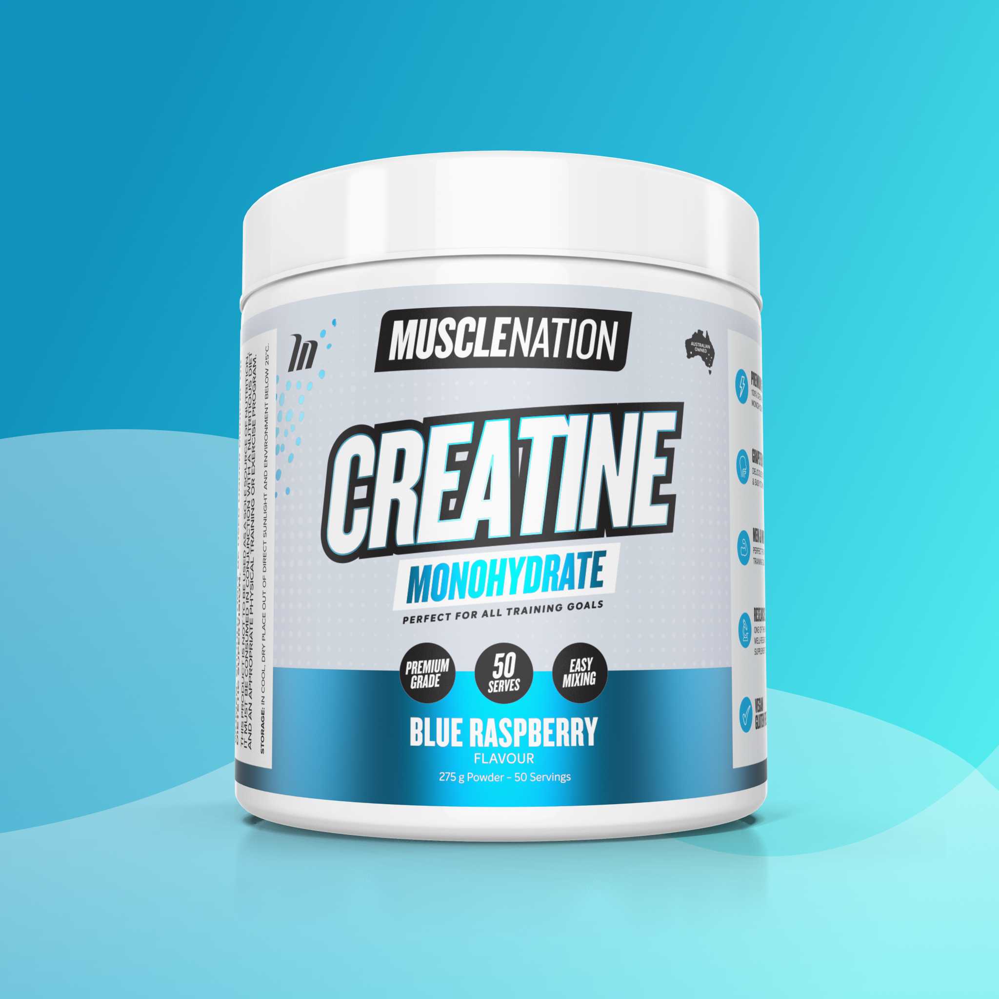 CREATINE MONOHYDRATE - Blue Raspberry - 50 serves