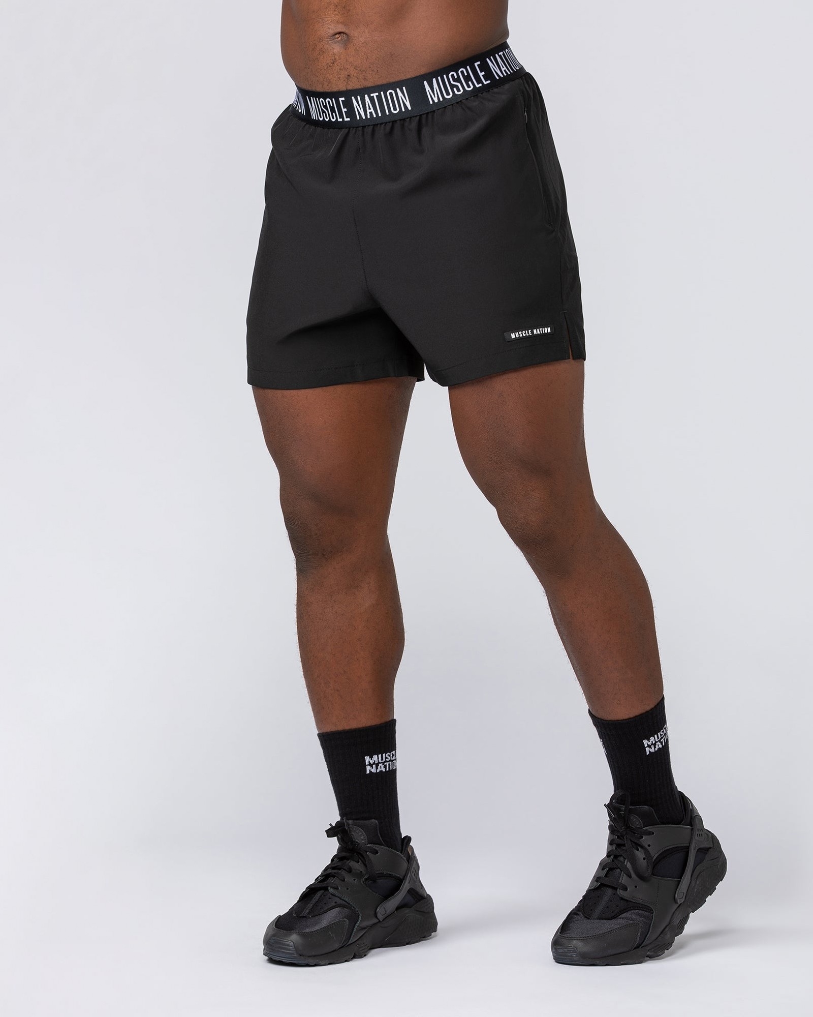 Level Up Training 4" Shorts - Black (Black Logo)