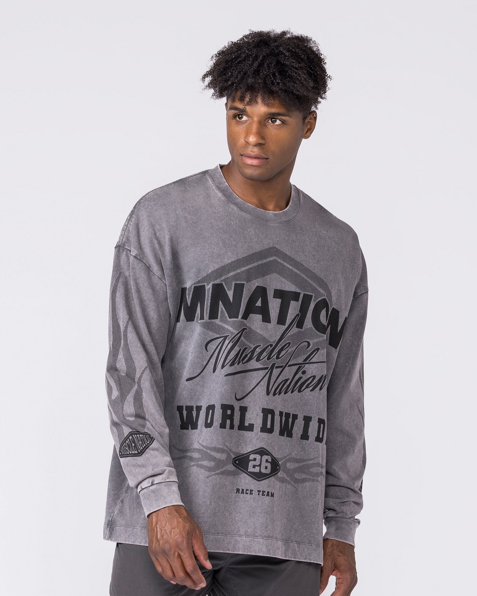 Worldwide Racing Long Sleeve Vintage Tee - Washed Tornado