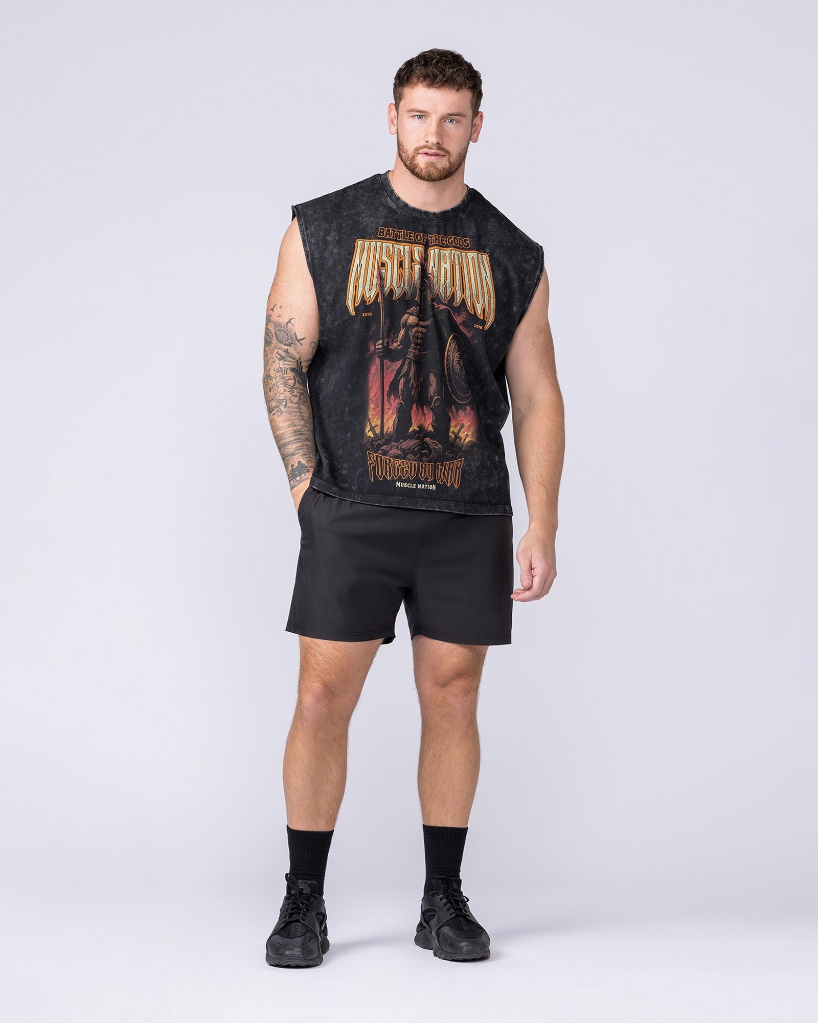 Immortal Vintage Boxy Muscle Tank - Washed Black