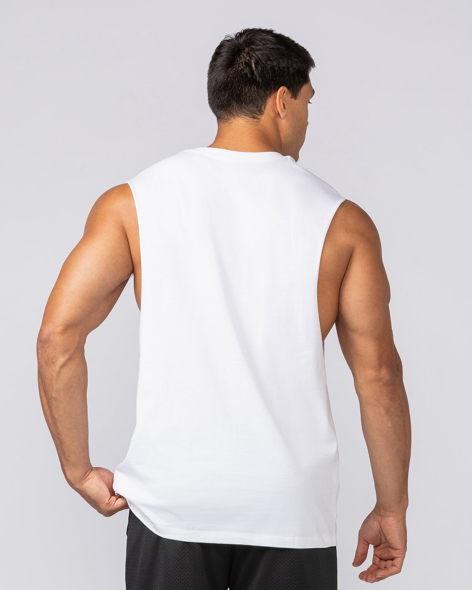 Varsity Training Drop Arm Tank - White