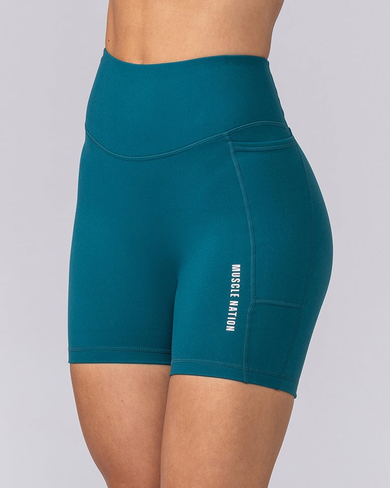 Everyday Pocket Bike Shorts - Deep Teal