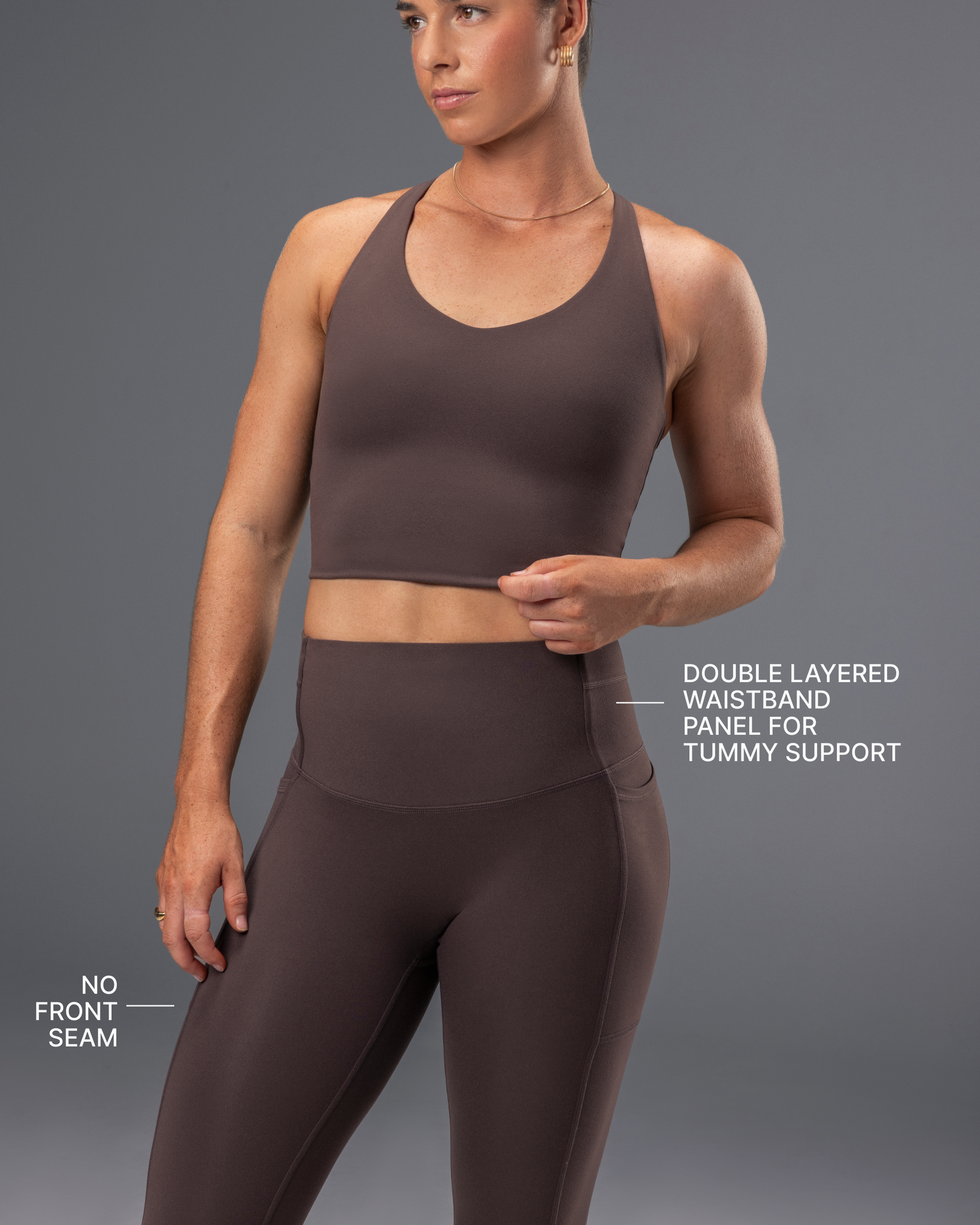 Unrivalled Everyday Pocket Ankle Leggings - Cola