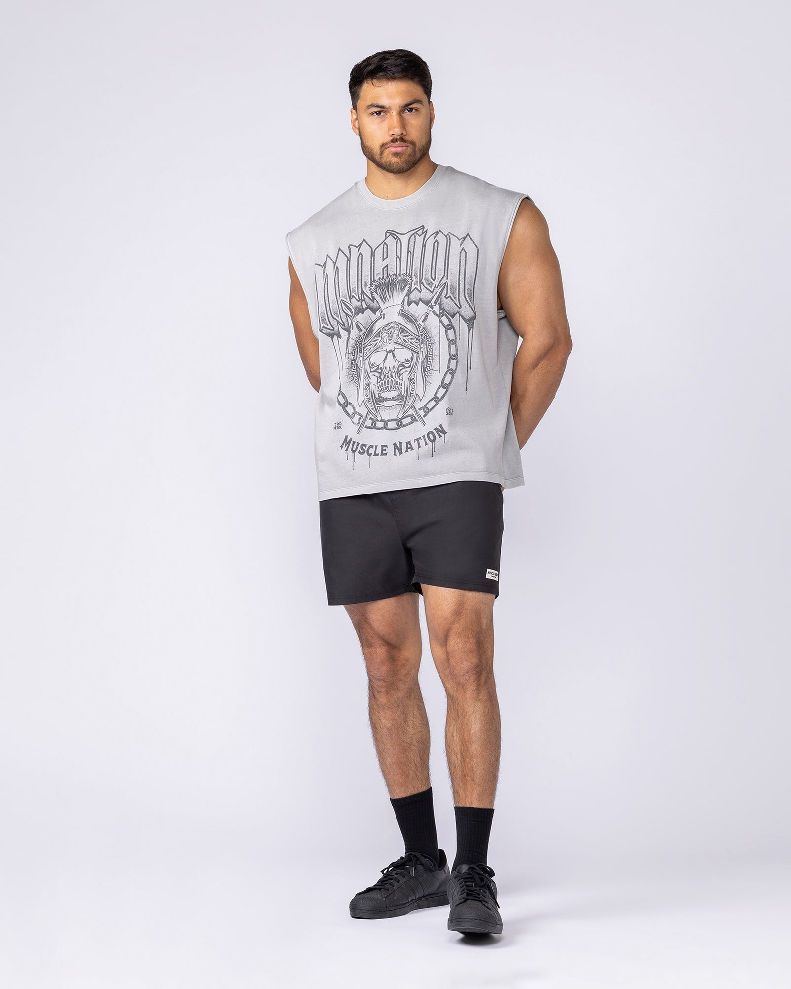 Spartan Vintage Boxy Muscle Tank - Washed Quiet Grey