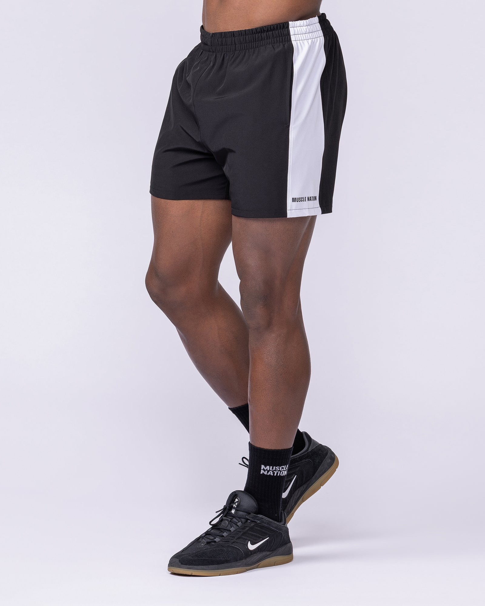 Panelled Function 4" Shorts - Black