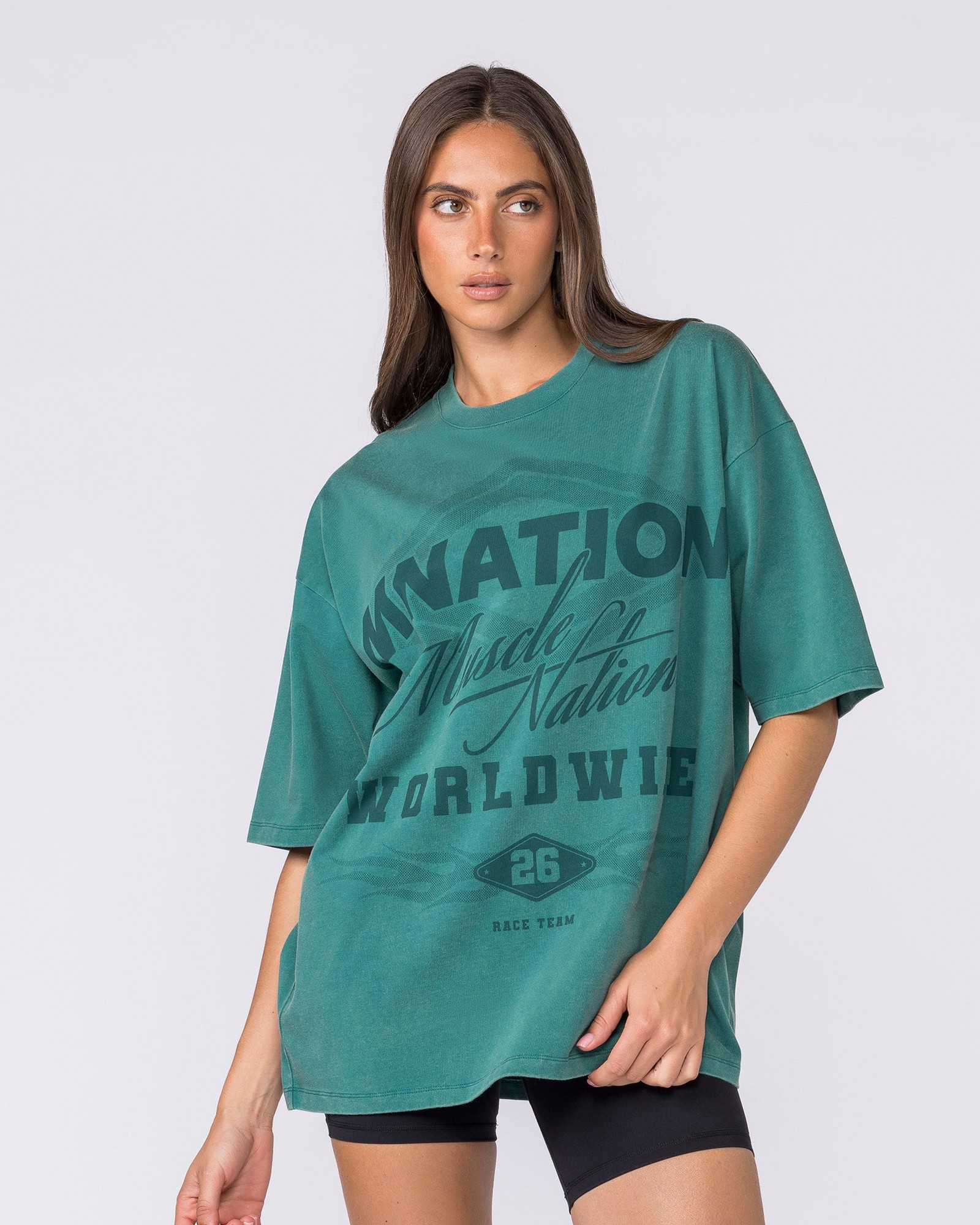 Racing Oversized Vintage Tee - Washed Leaf