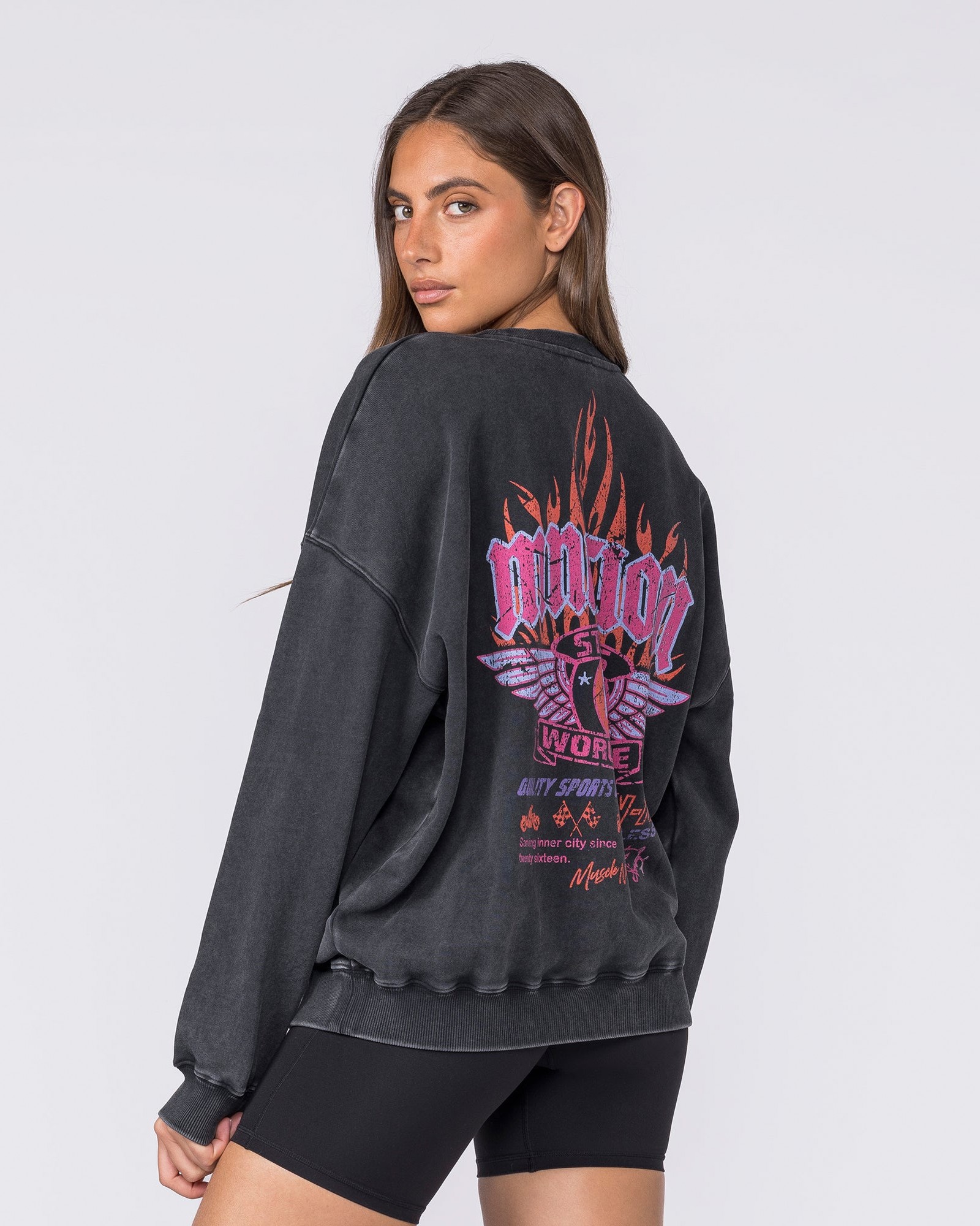 Surge Boxy Vintage Pullover - Washed Black