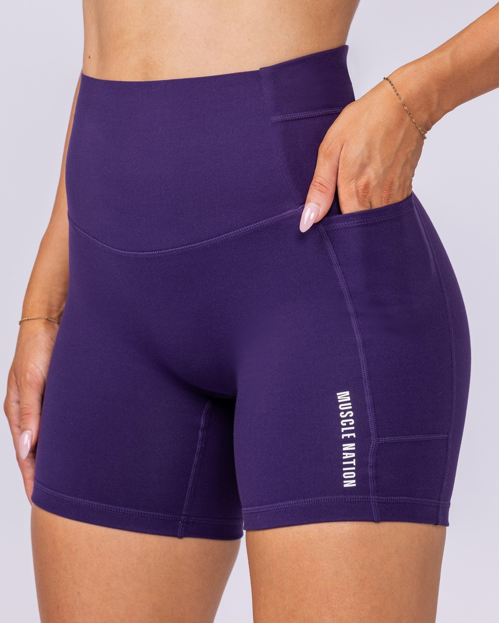Unrivalled Everyday Pocket Bike Shorts - Dark Purple