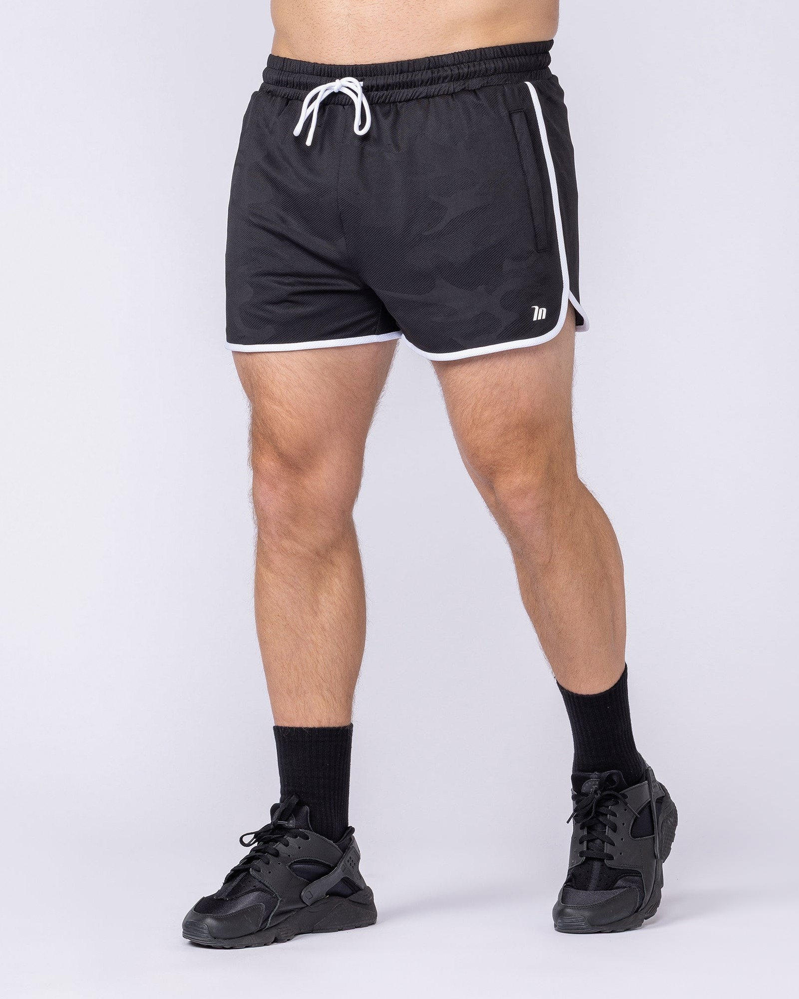 Tech Camo Retro Shorts - Black Camo