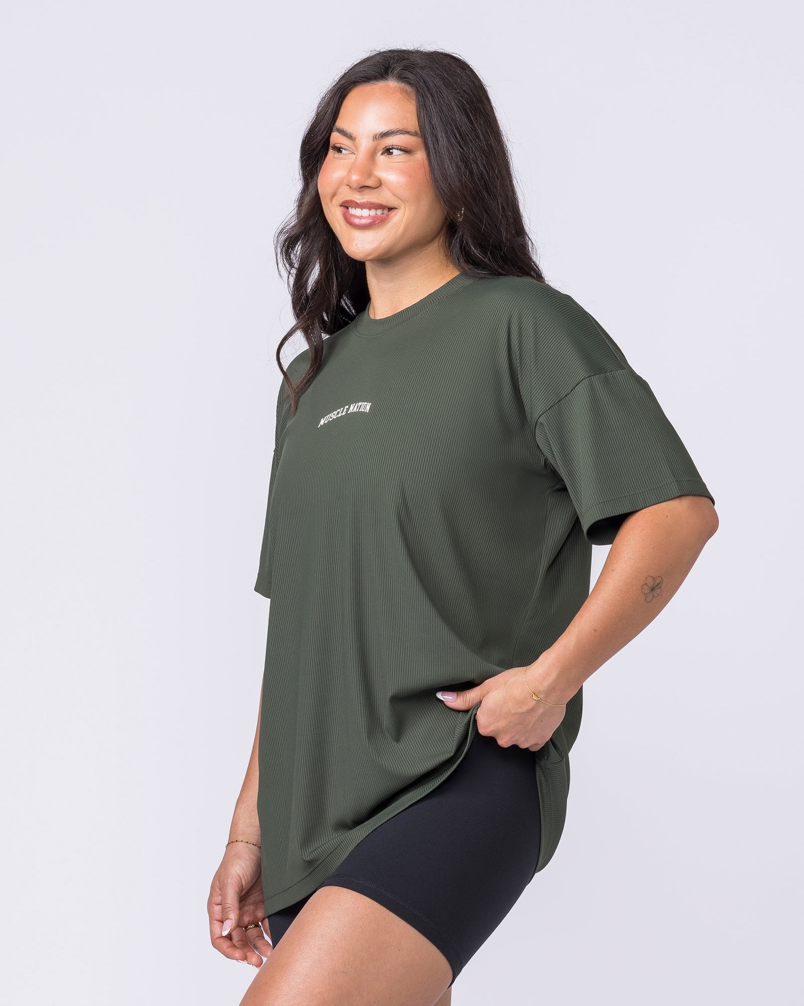 Relaxed Rib Training Tee - Dark Eucalyptus