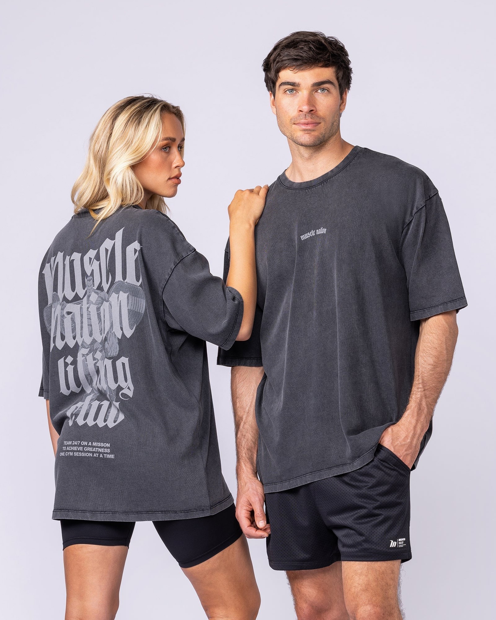 Lifting Club Oversized Vintage Tee - Washed Black