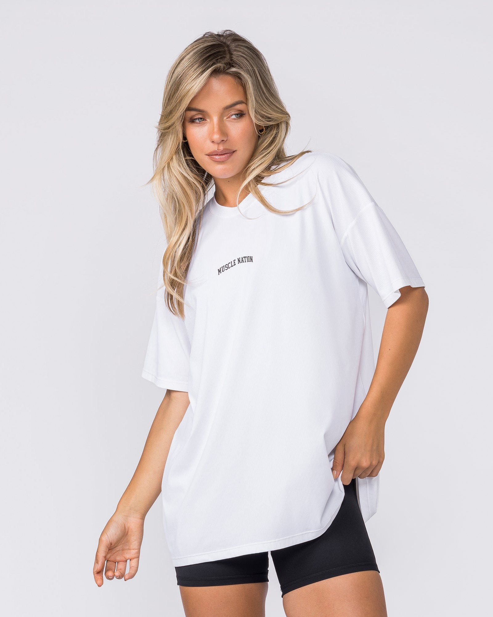 Relaxed Rib Training Tee - White