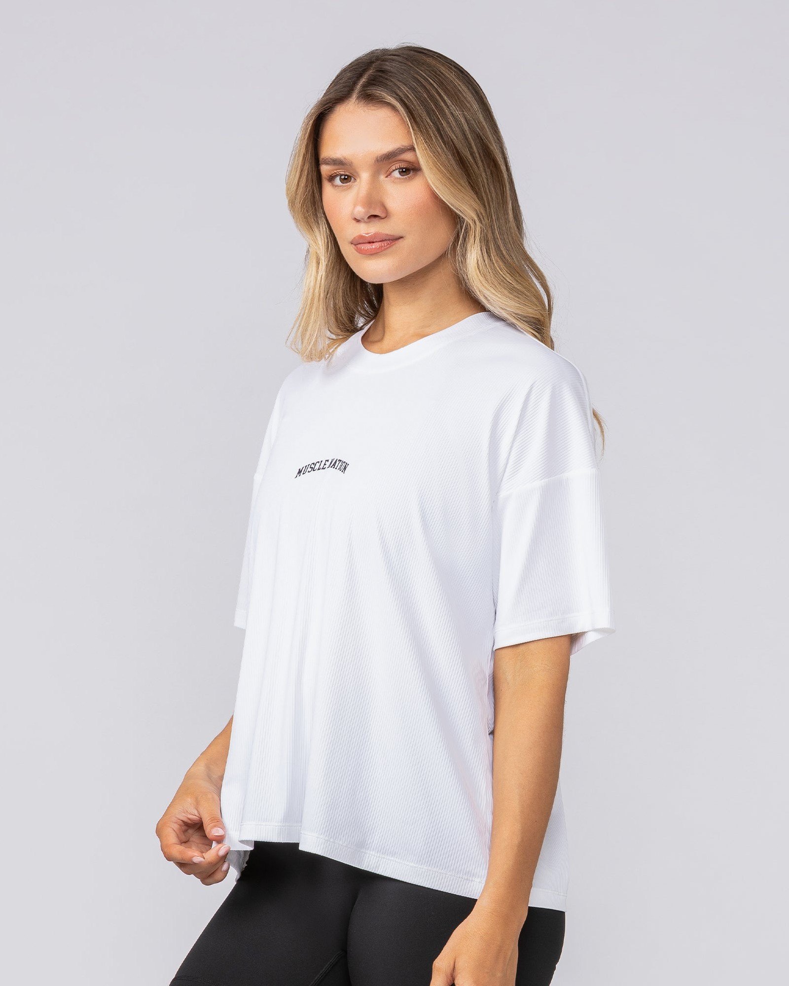 Rib Boxy Training Tee - White