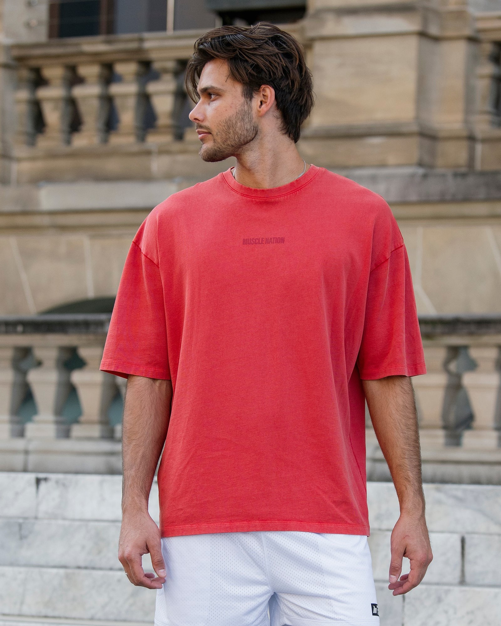 Worldwide Oversized Vintage Tee - Washed Red