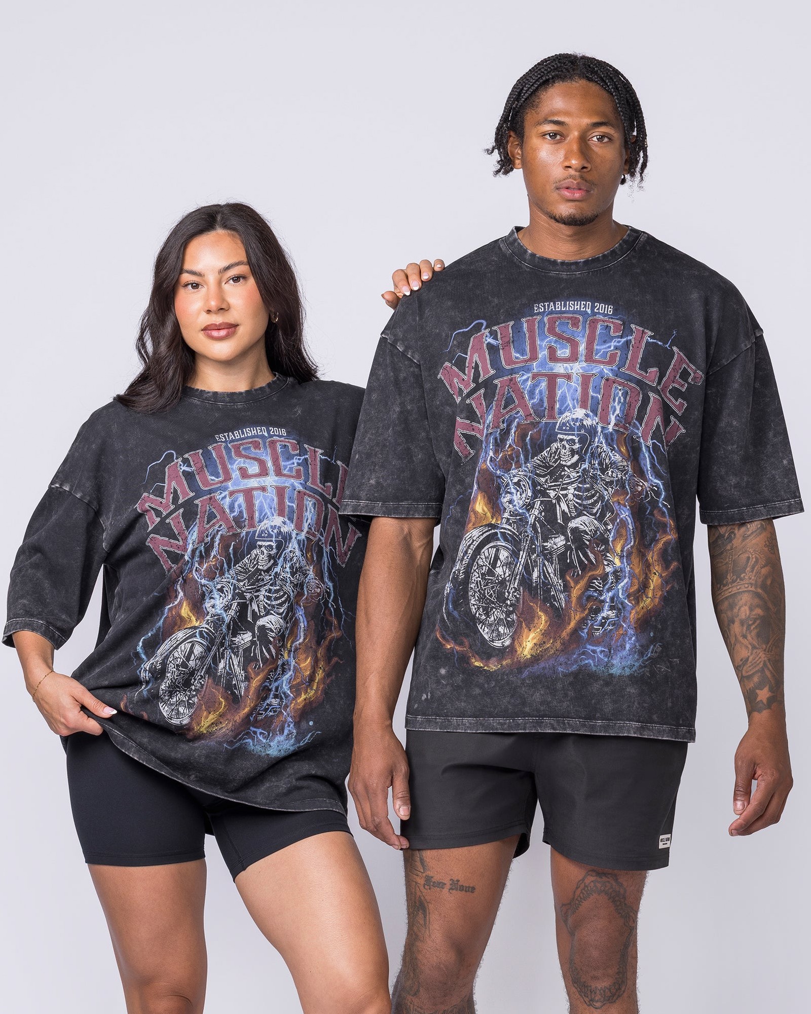 Full Throttle Oversized Vintage Tee - Washed Black