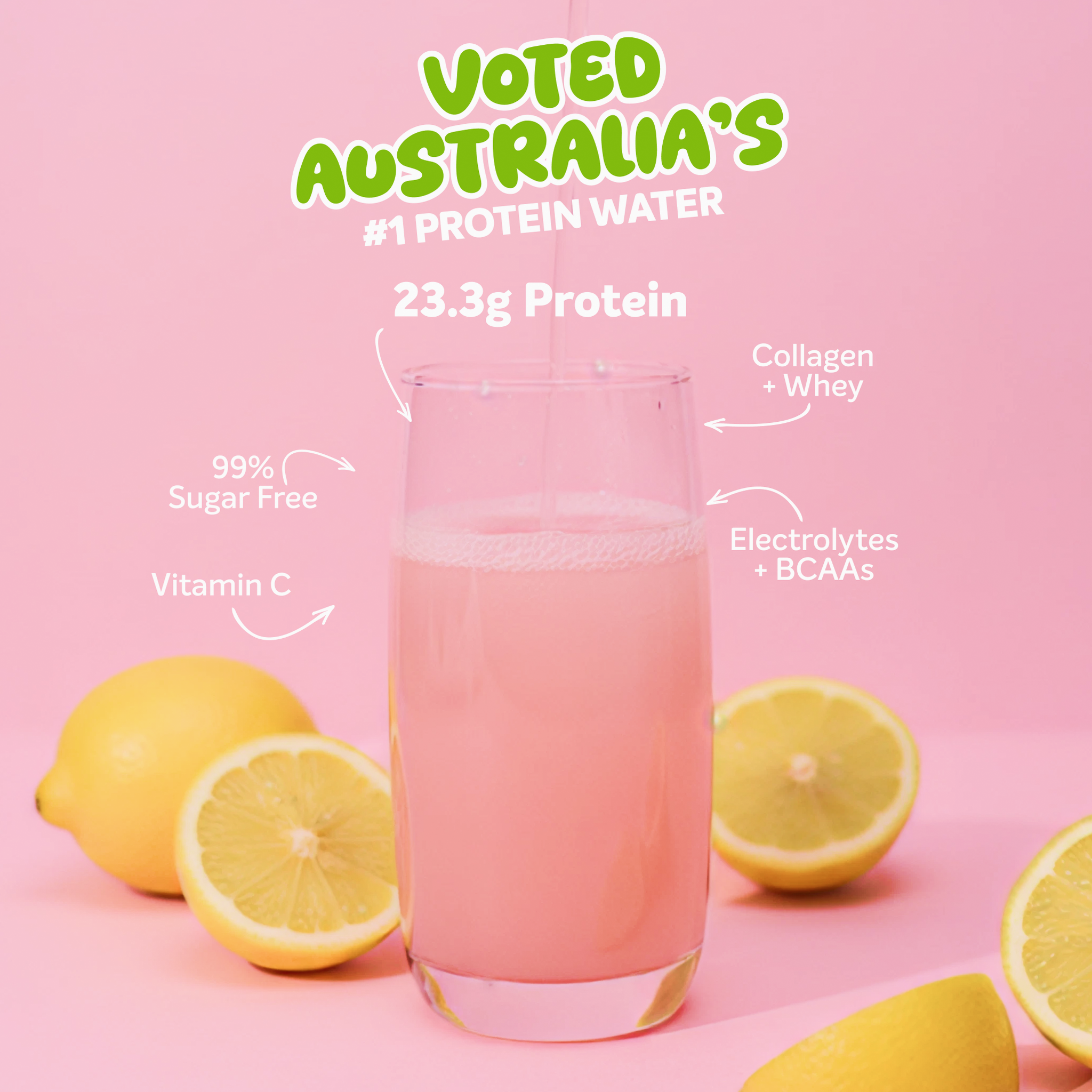 PROTEIN WATER - Pink Lemonade - 25 serves