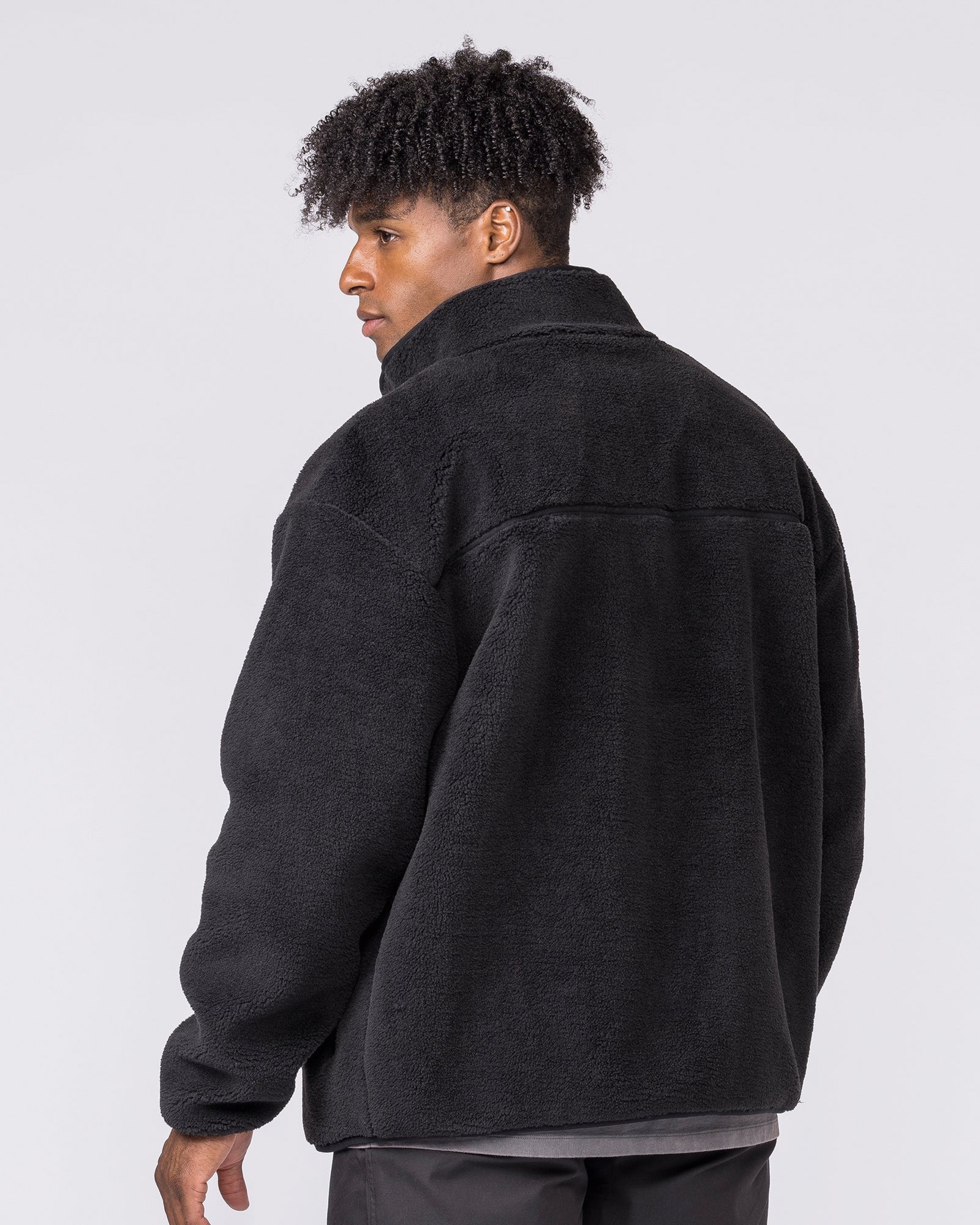 Nomad Sherpa Zip Through Jacket - Black