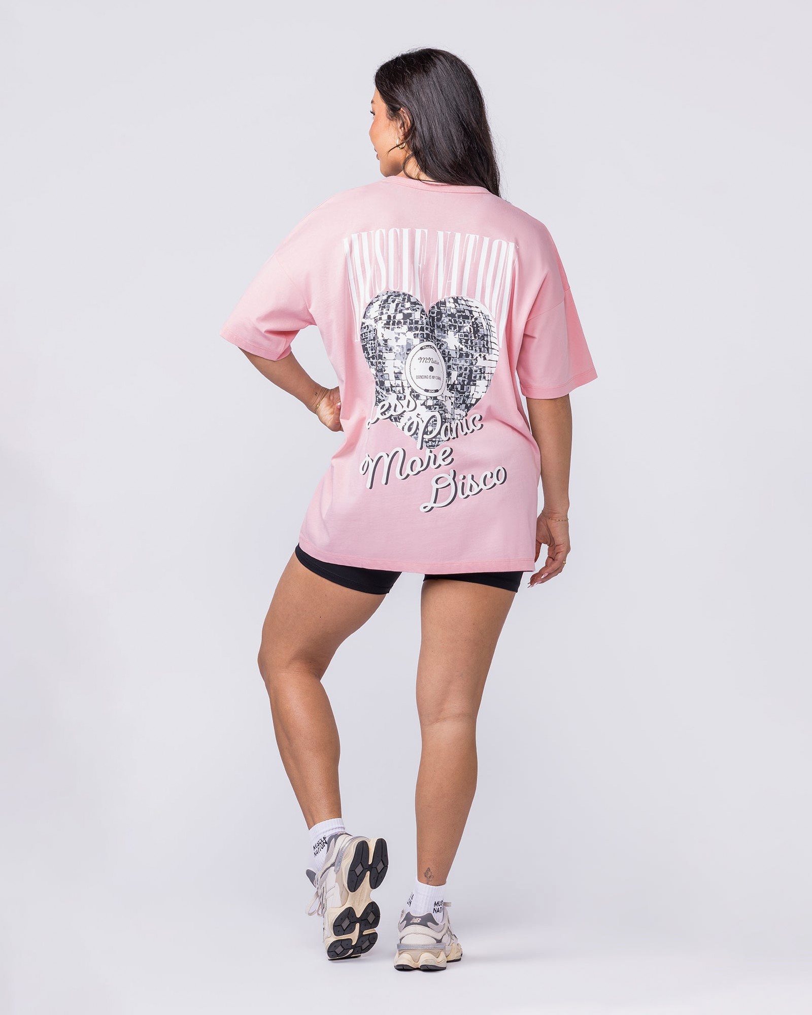Less Panic More Disco Oversized Tee - Blush