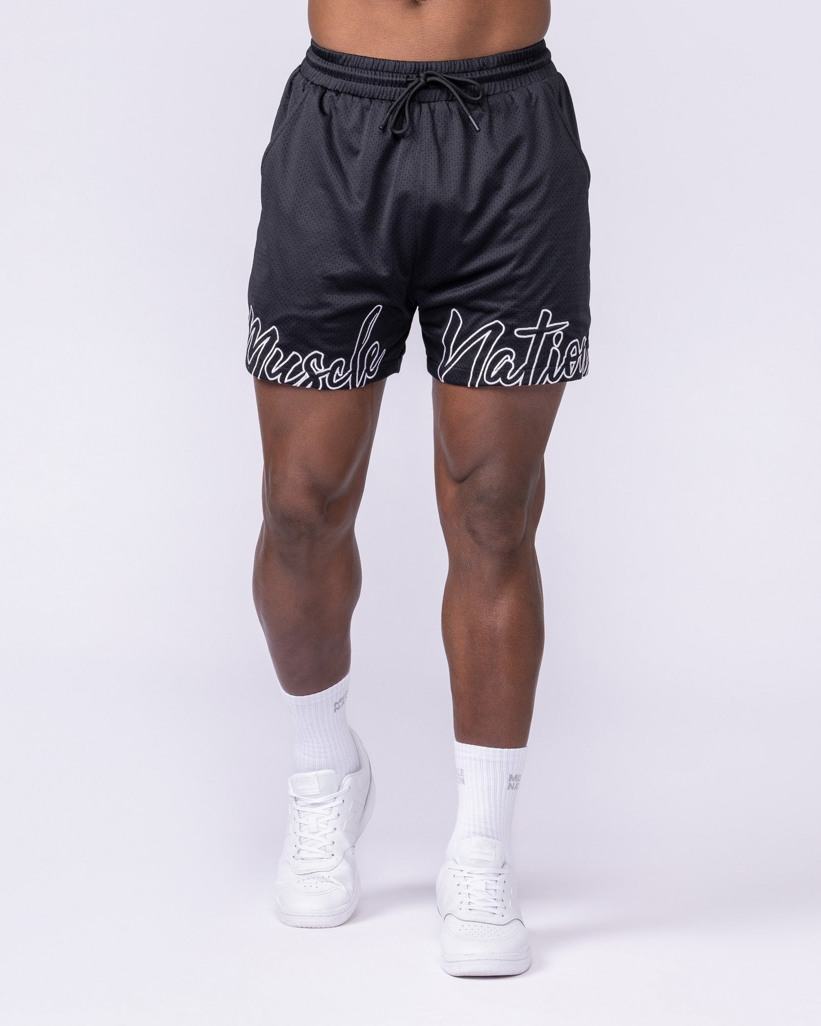 Script Lay Up 4" Shorts - Black