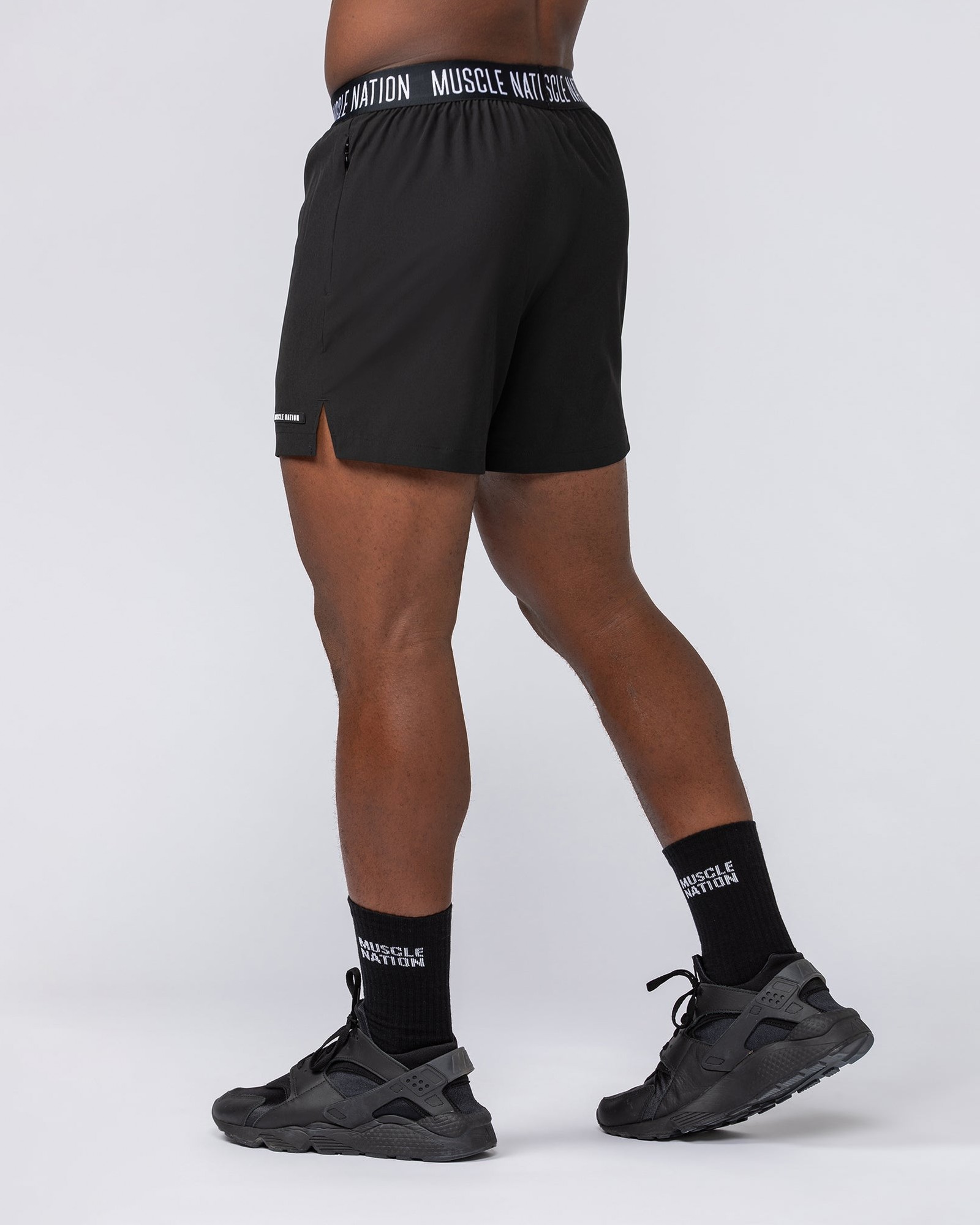 Level Up Training 4" Shorts - Black (Black Logo)
