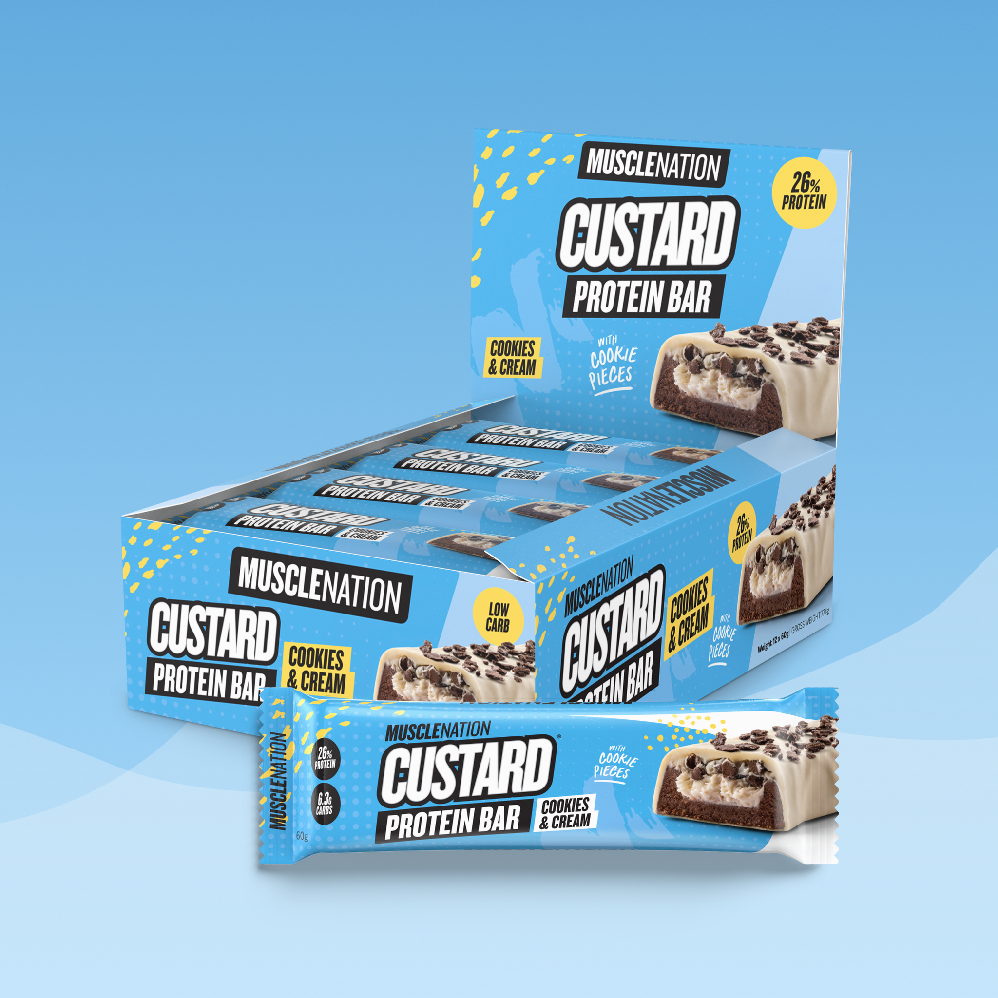 CUSTARD Protein Bar - Cookies & Cream - Box of 12
