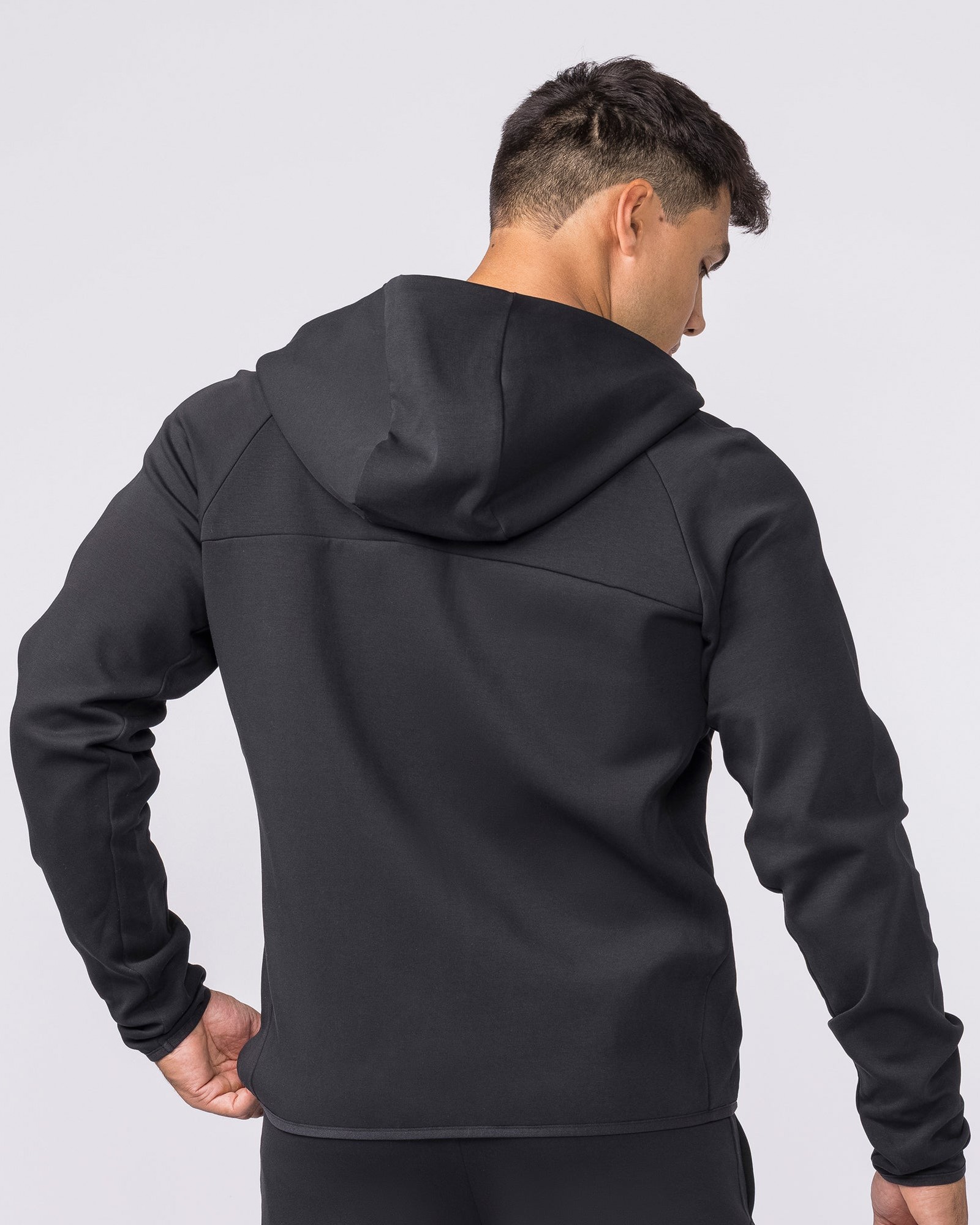 Essential Tech Zip Hoodie - Black