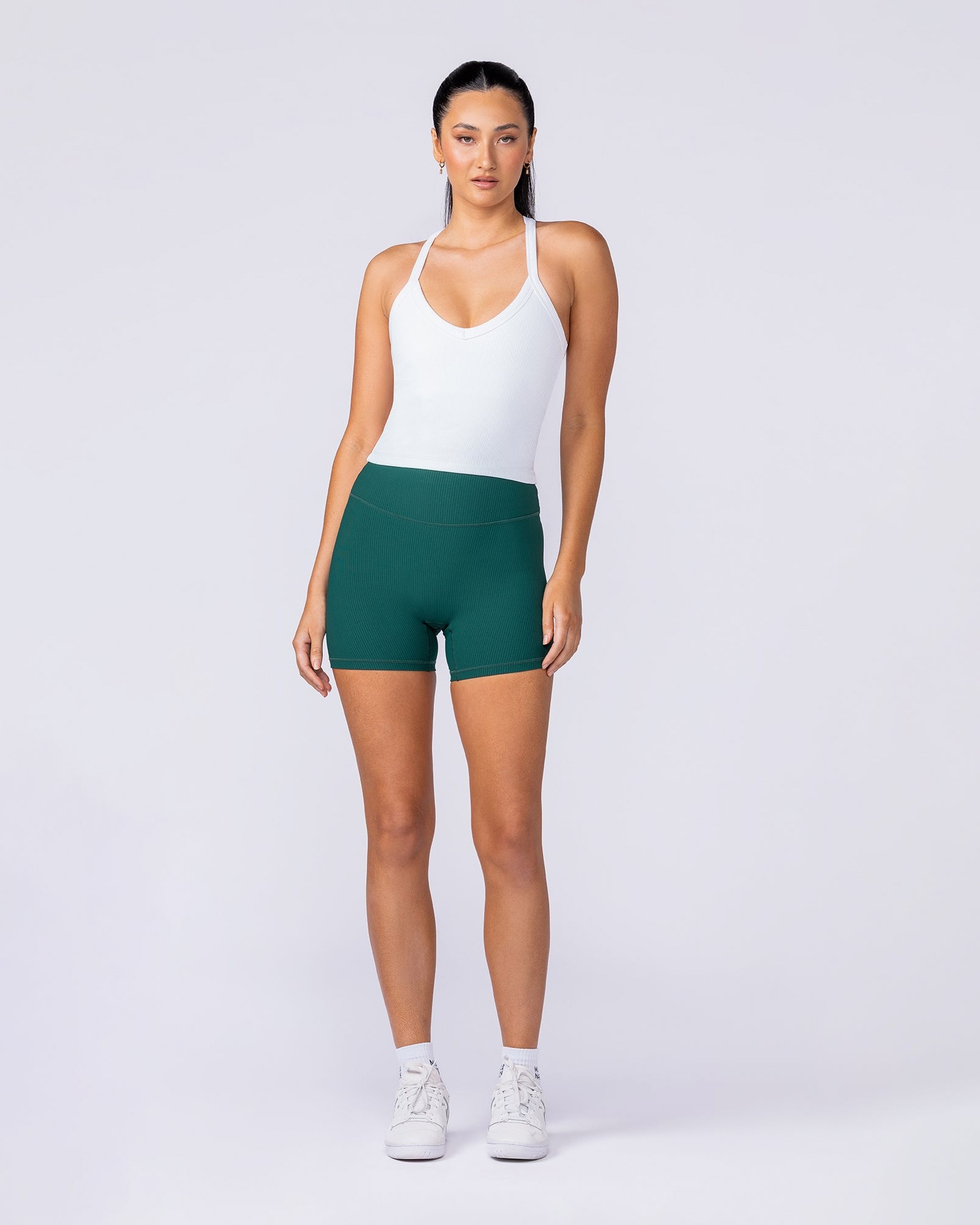 Stunner Rib Bra Tank - White