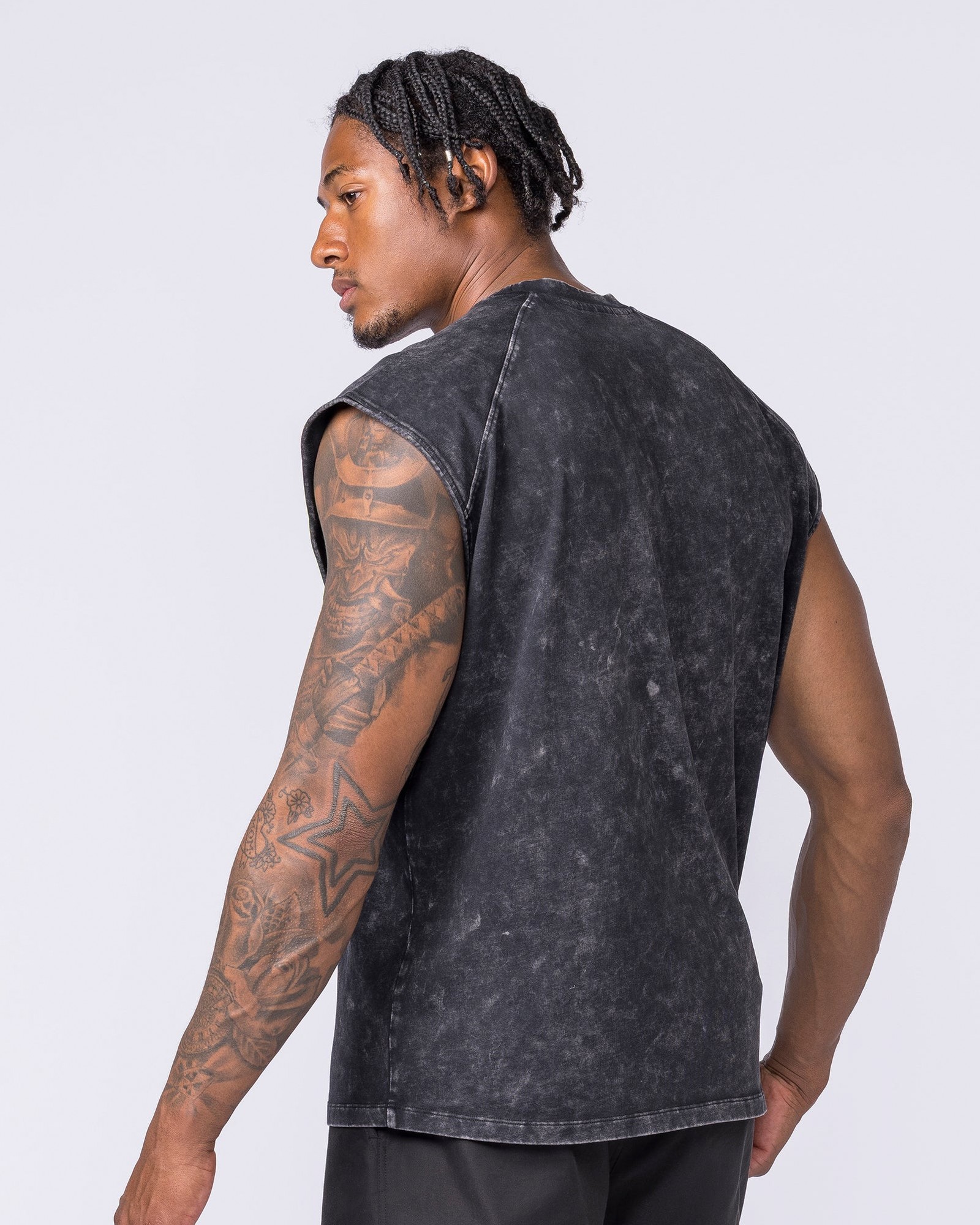 Full Throttle Vintage Boxy Muscle Tank - Washed Black