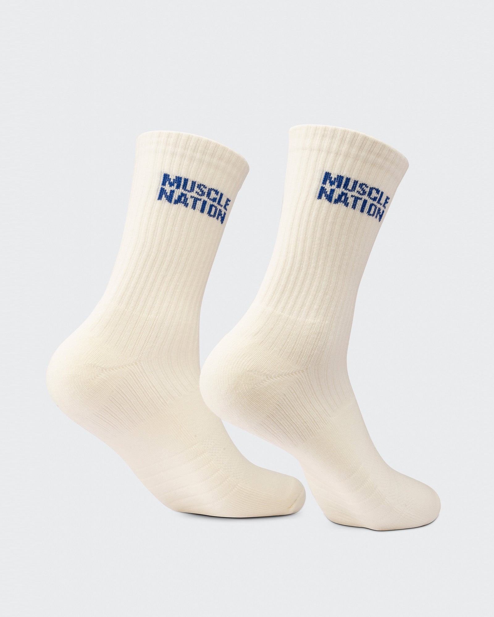 Mens Essential Crew Socks (3x Pack) - Navy / Hawaiian Blue / Off White