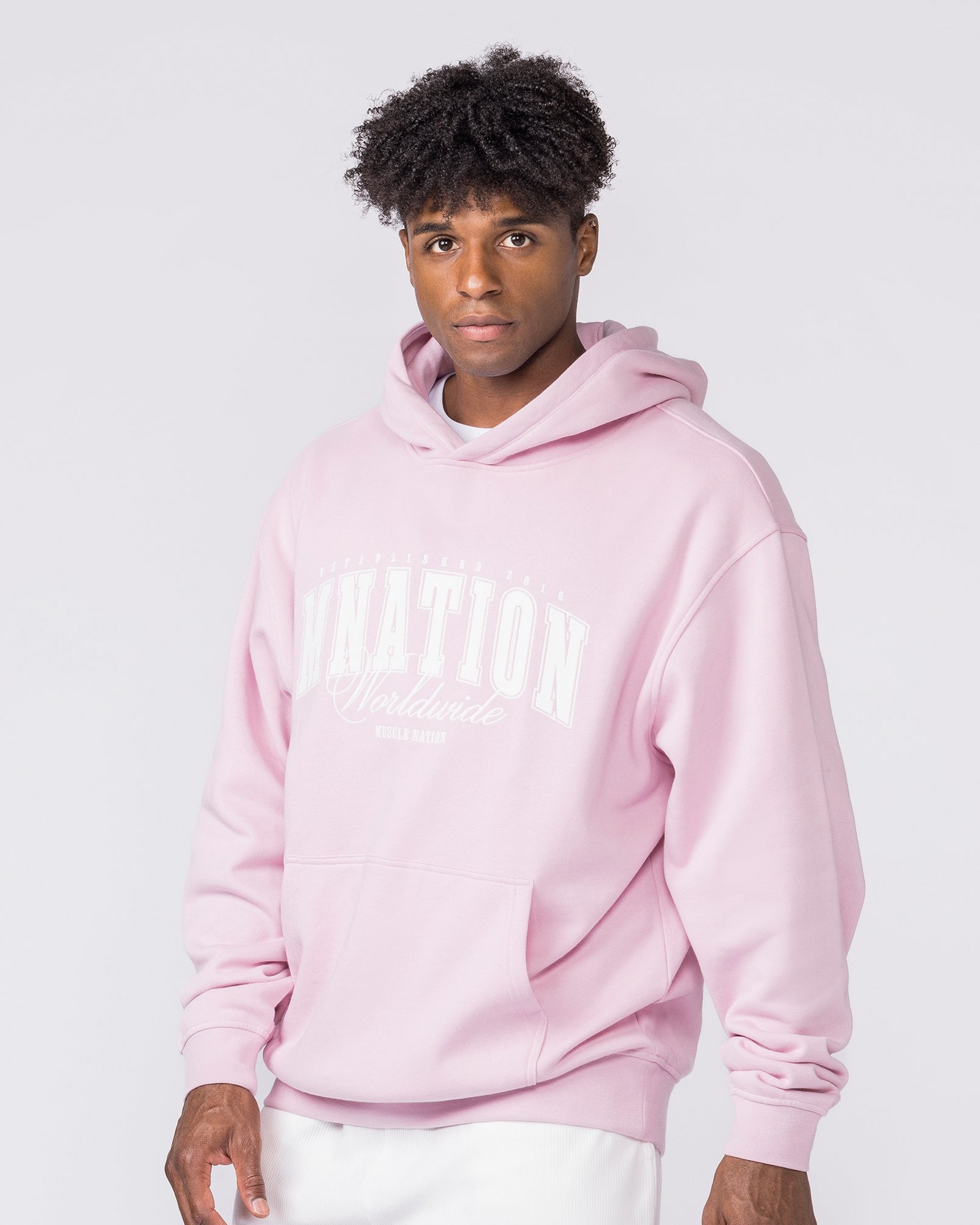 Worldclass Oversized Hoodie - Washed Powder Pink