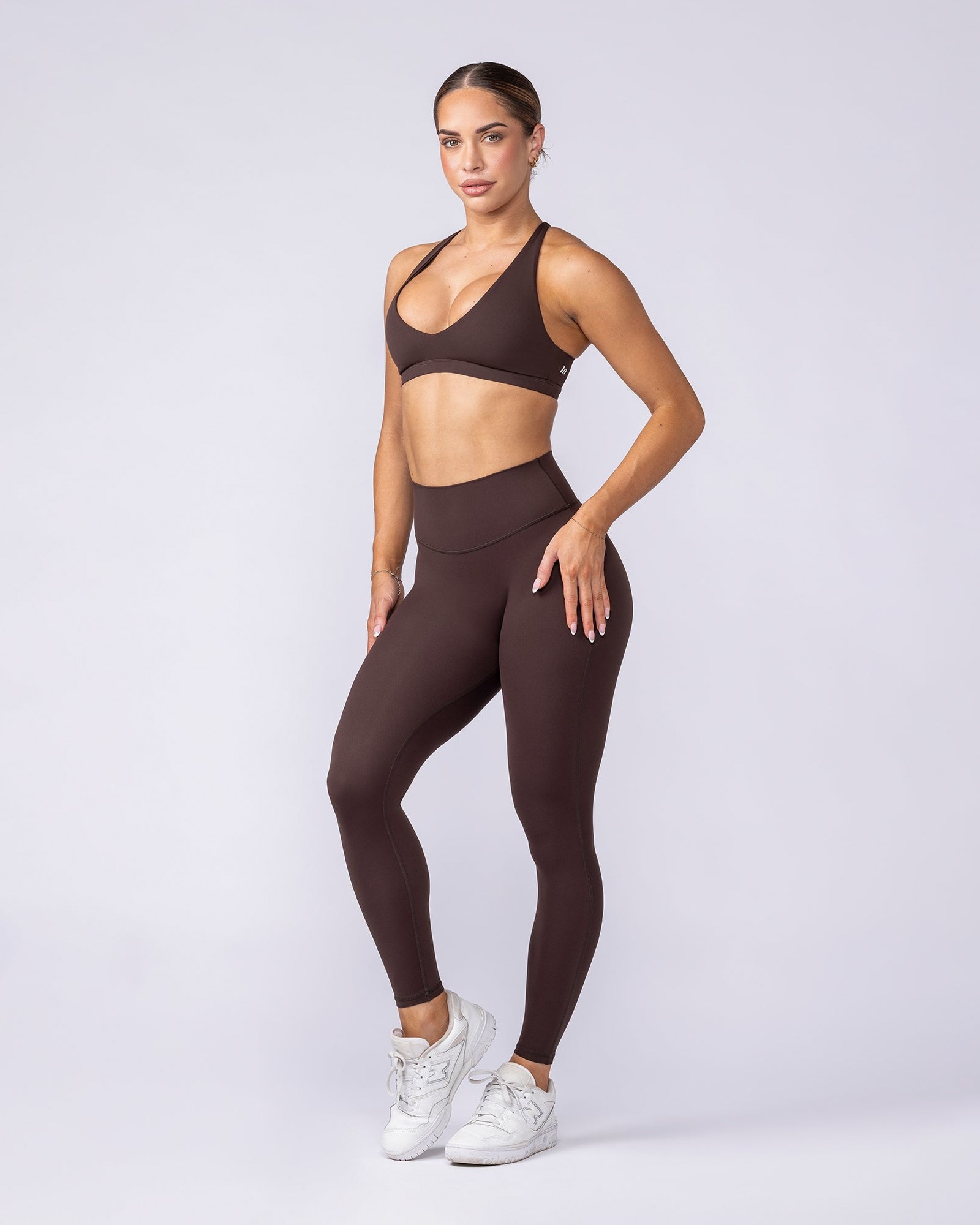 Aura Peachy Invisible Scrunch Ankle Leggings - Cocoa