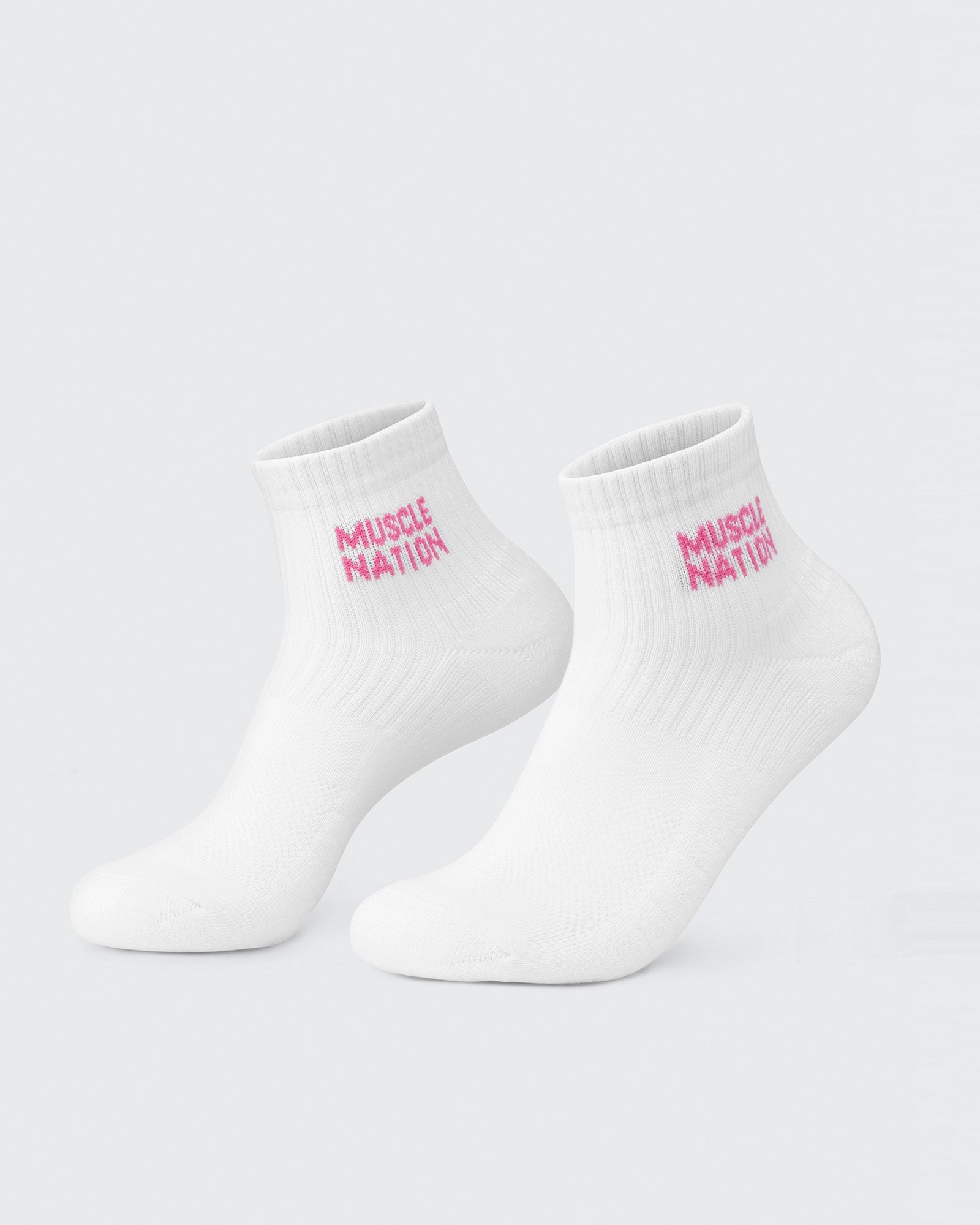 Womens 1/4 Crew Sock (2x Pack) - Clover/ Hollywood pink