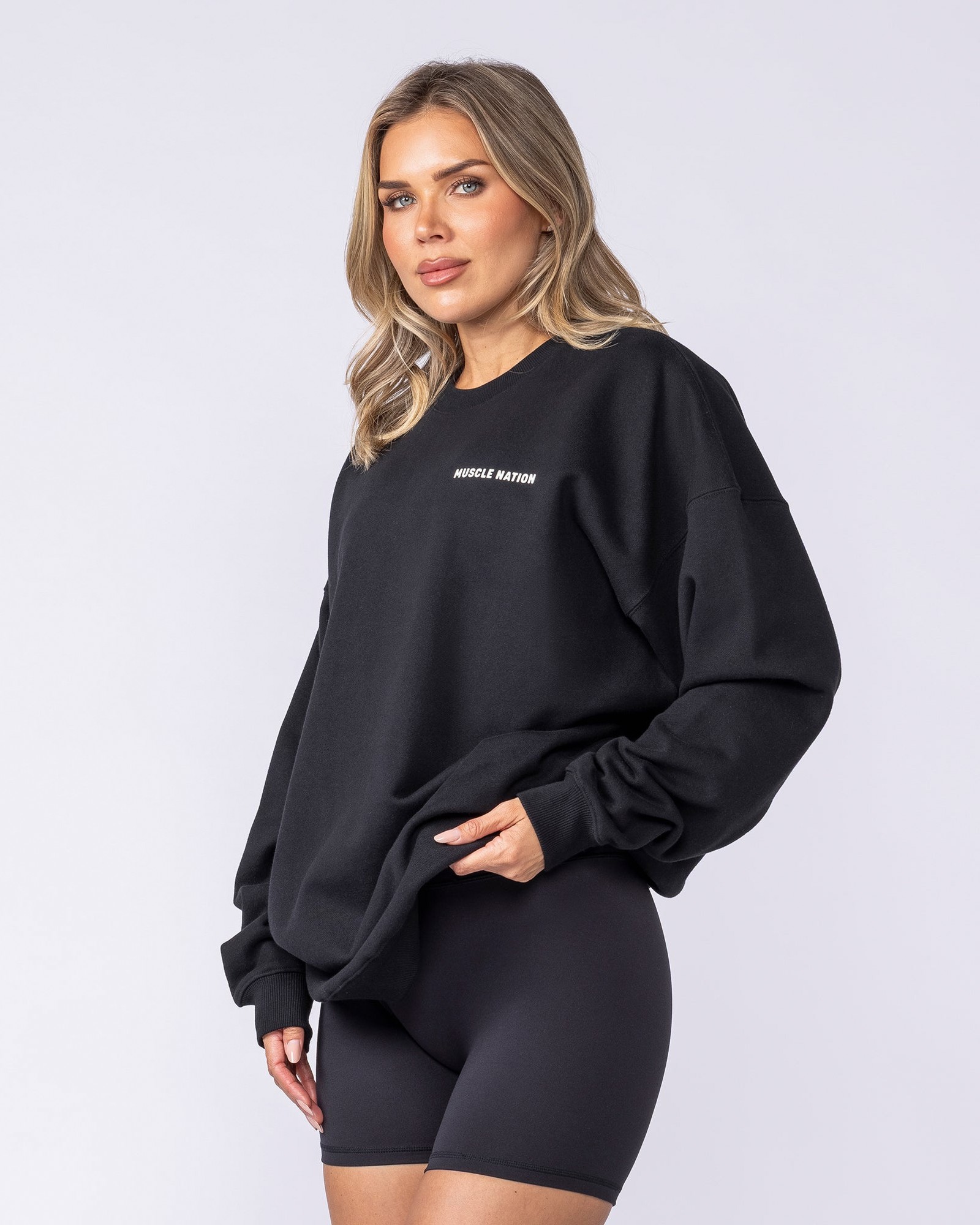 Bubble Oversized Pullover - Black