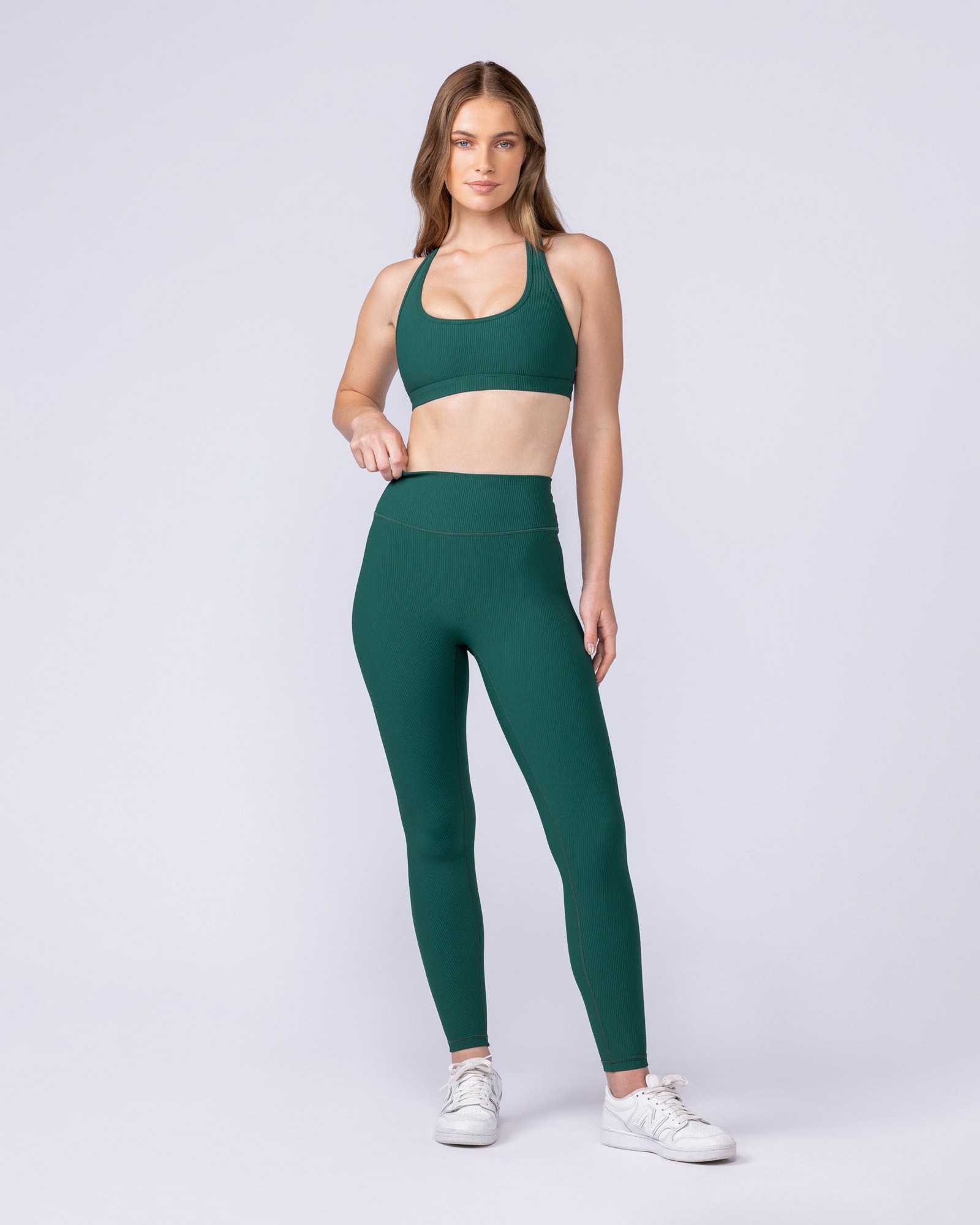 Zero Rise Rib Ankle Length Leggings - Evergreen