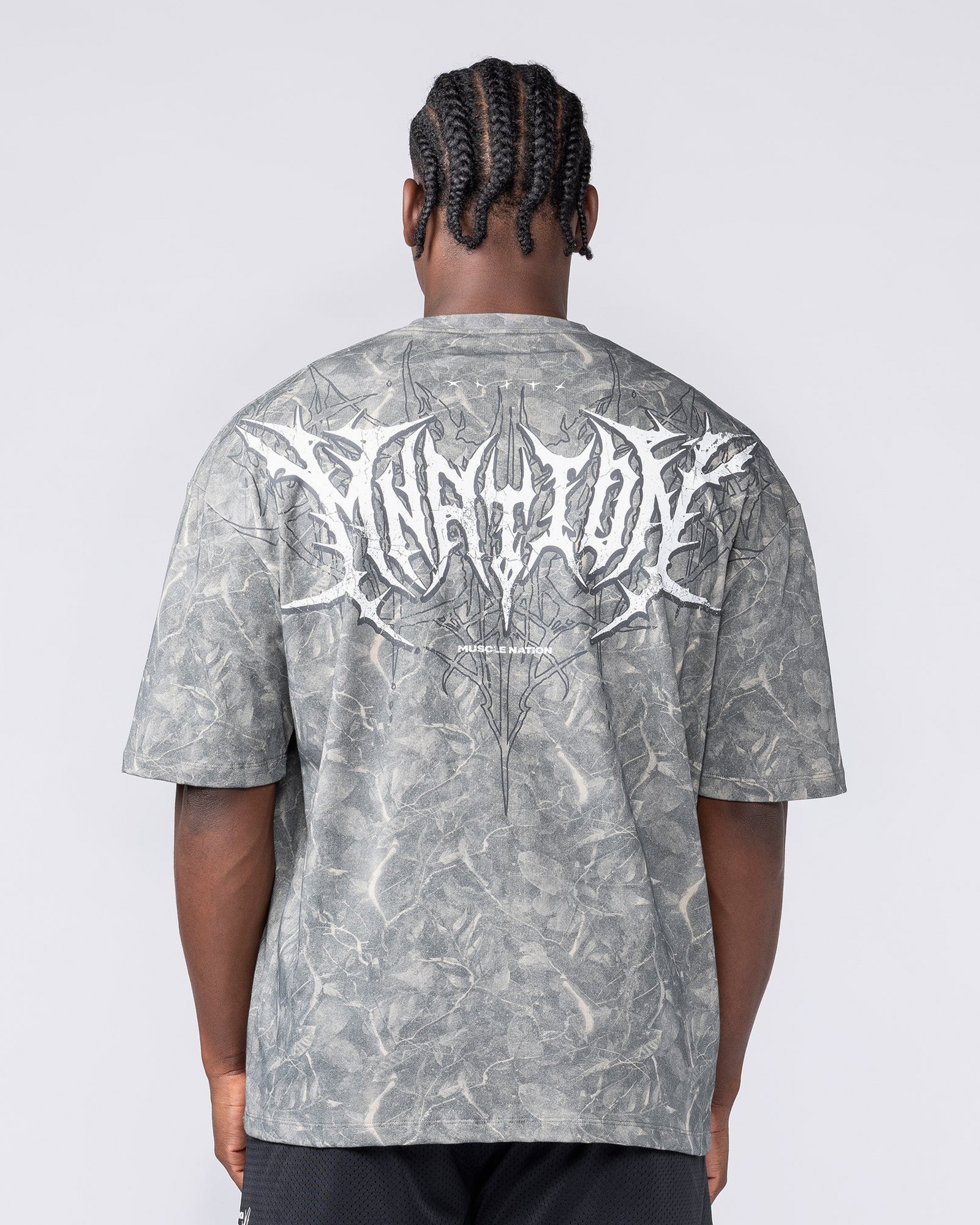 Gothic Oversized Tee - Washed Tree Camo
