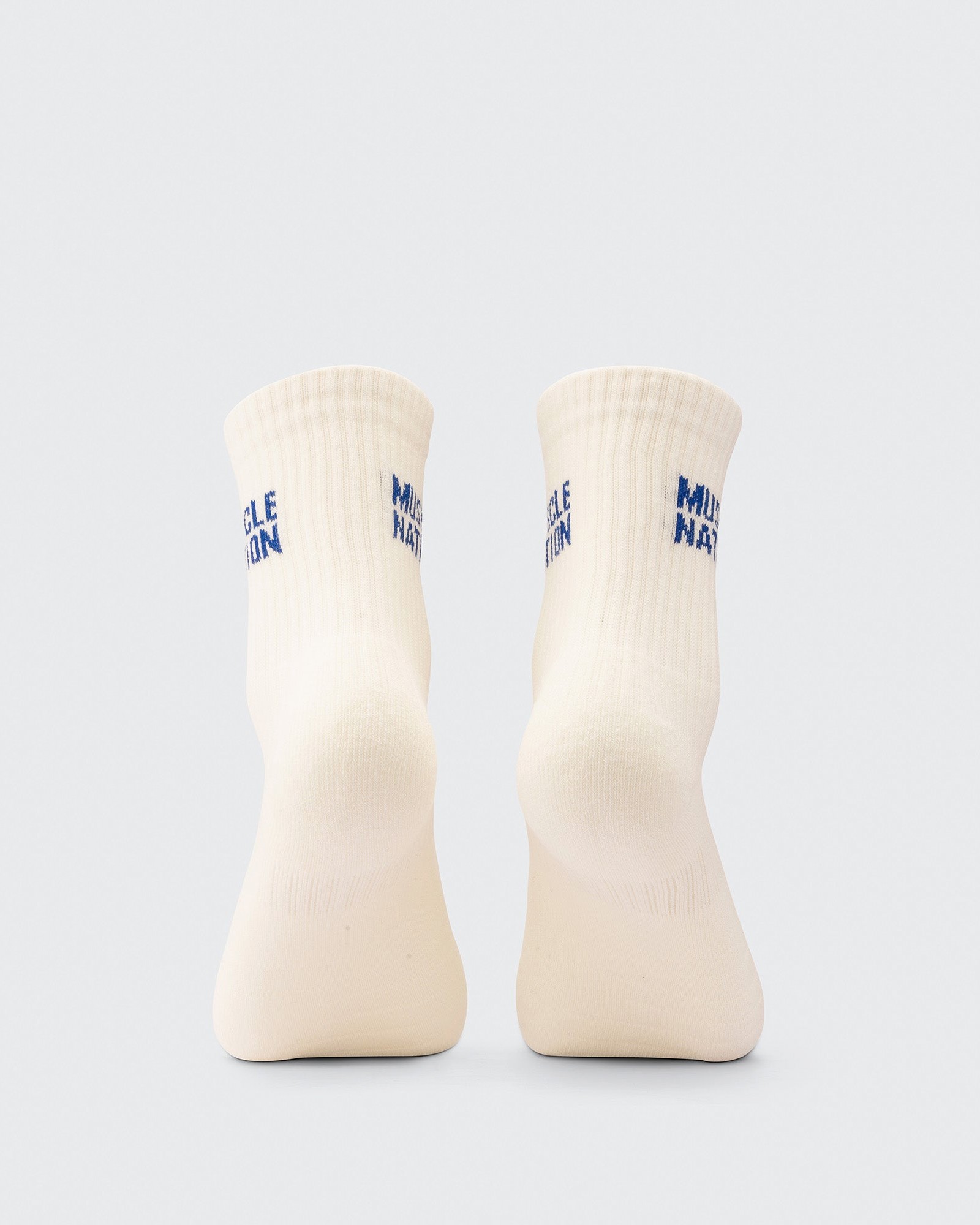 Womens Essential Crew Socks (3x Pack) - Navy / Hawaiian Blue / Off White