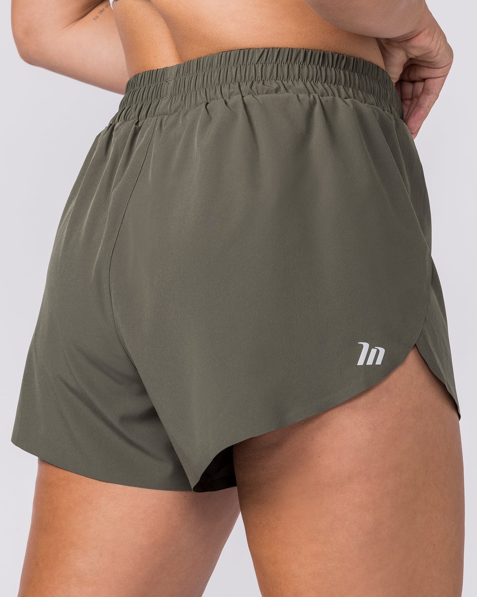 Pace 3" High-Waisted Run Shorts - Dark Khaki