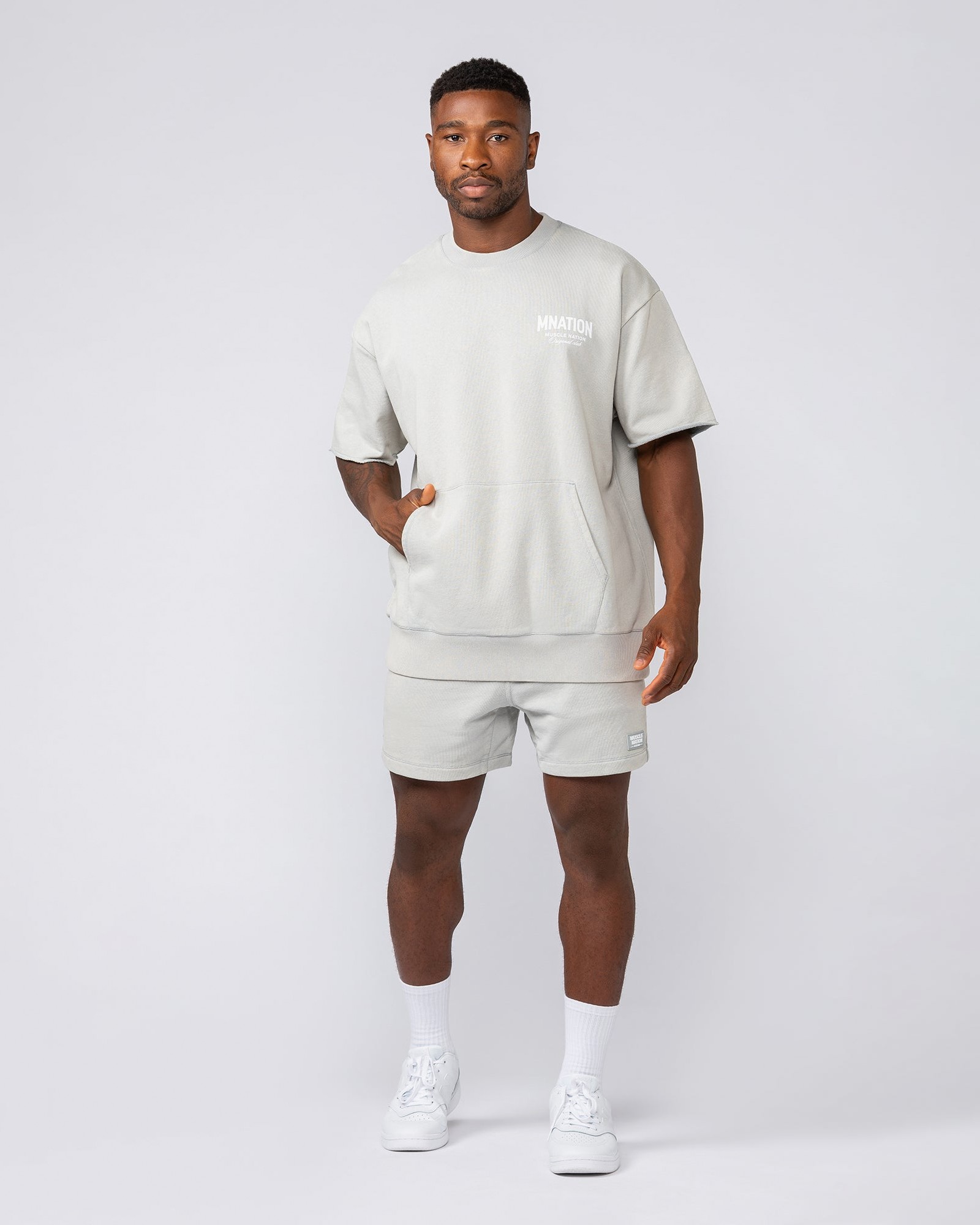 Heritage Loopback Oversized Tee - Washed Light Grey