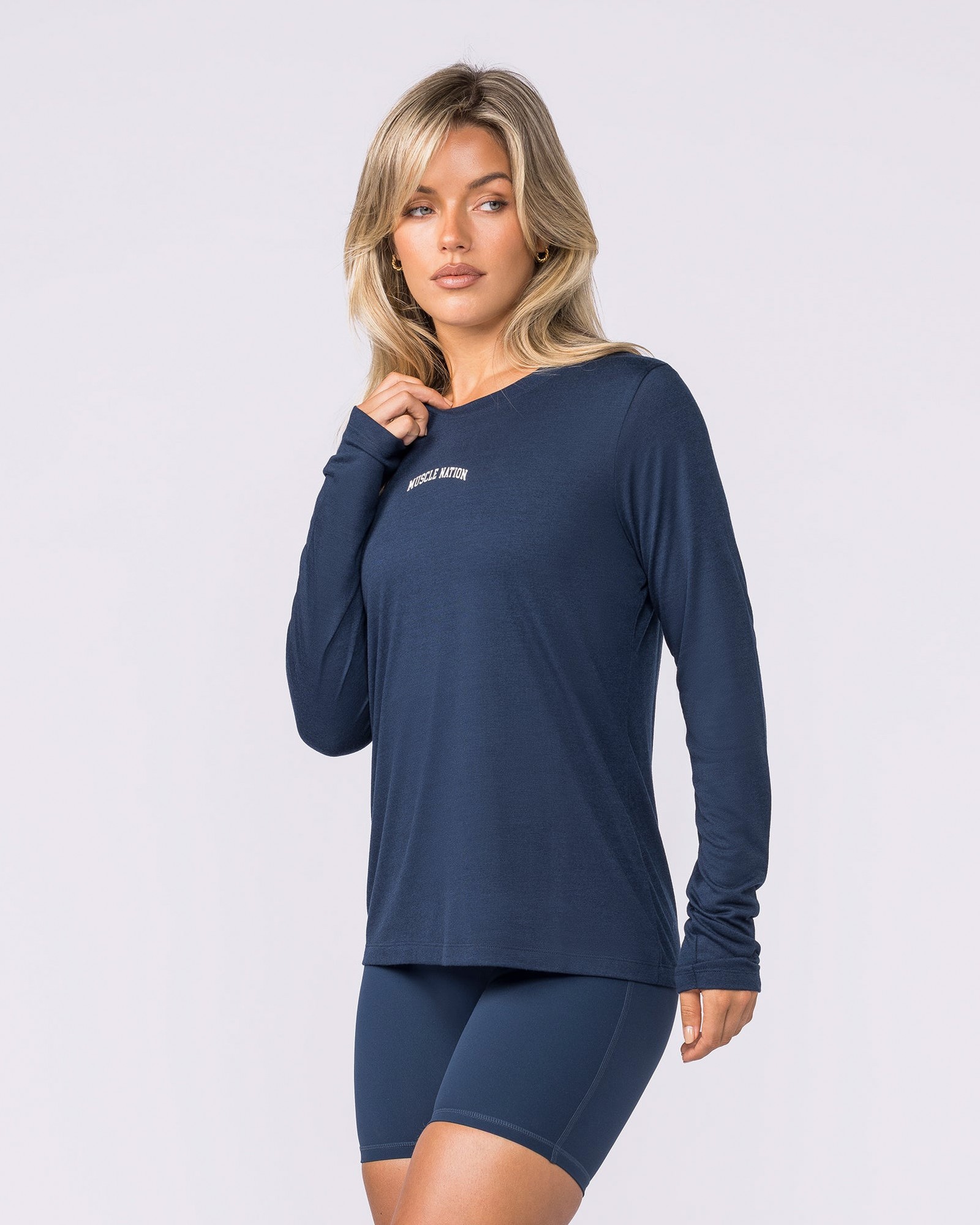 Routine Long Sleeve Top - Navy