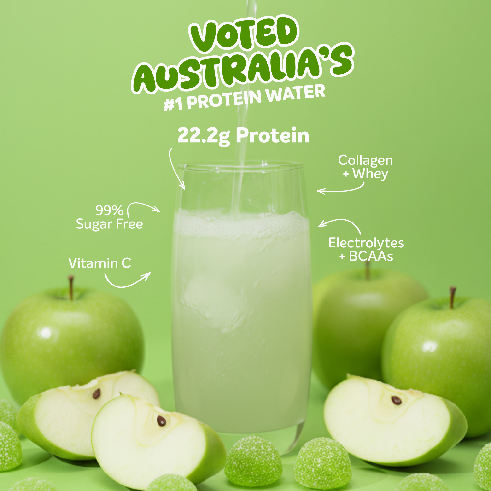 PROTEIN WATER - Sour Apple - 25 serves