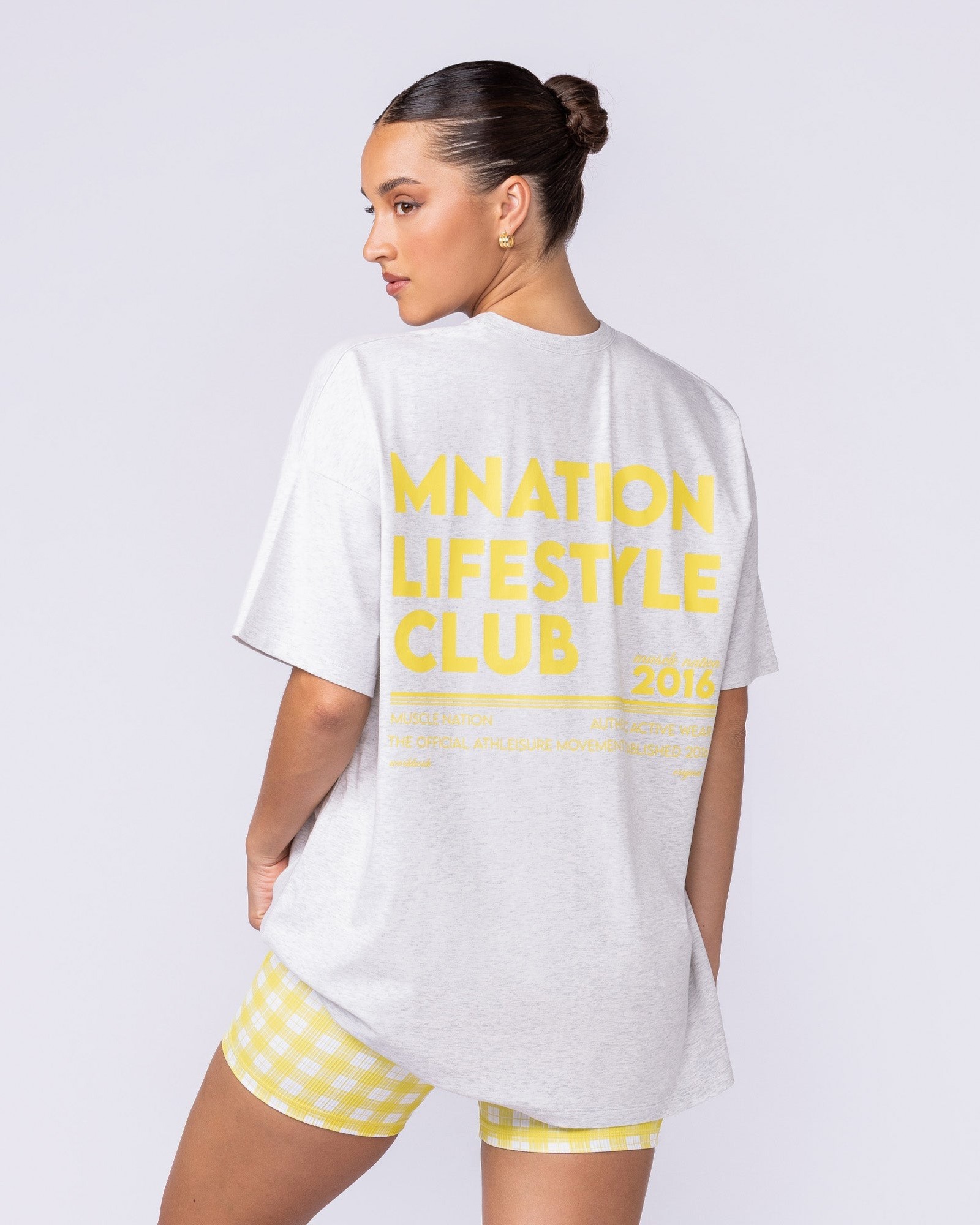 Lifestyle Club Oversized Tee - Snow Grey Marl