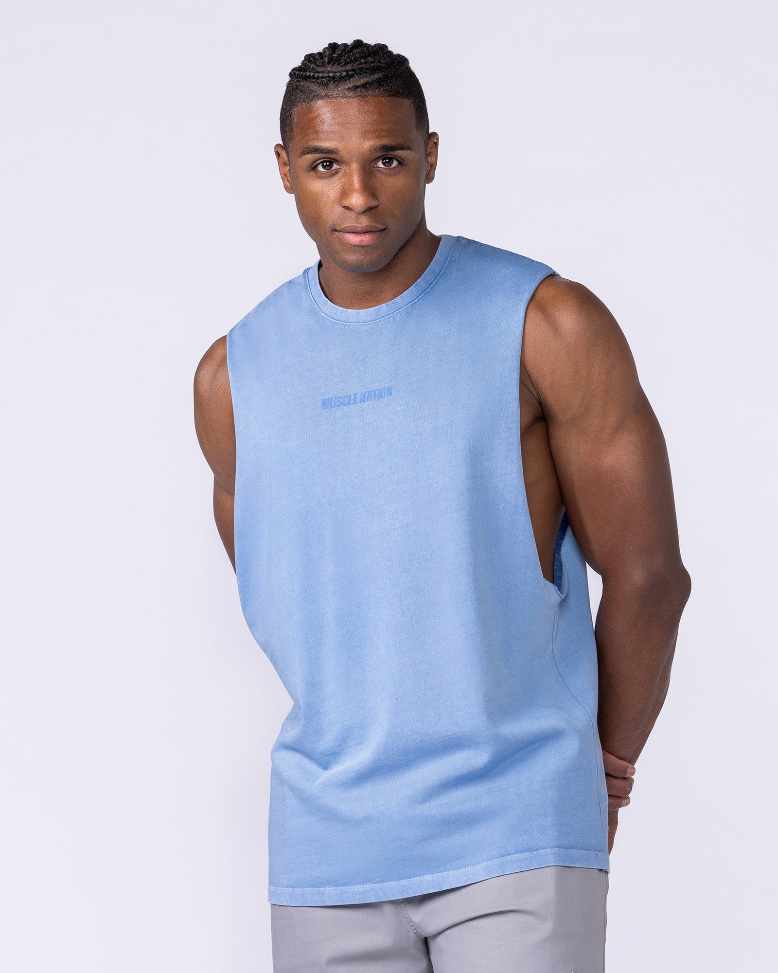 Vintage Training Drop Arm Tank - Washed Pacific