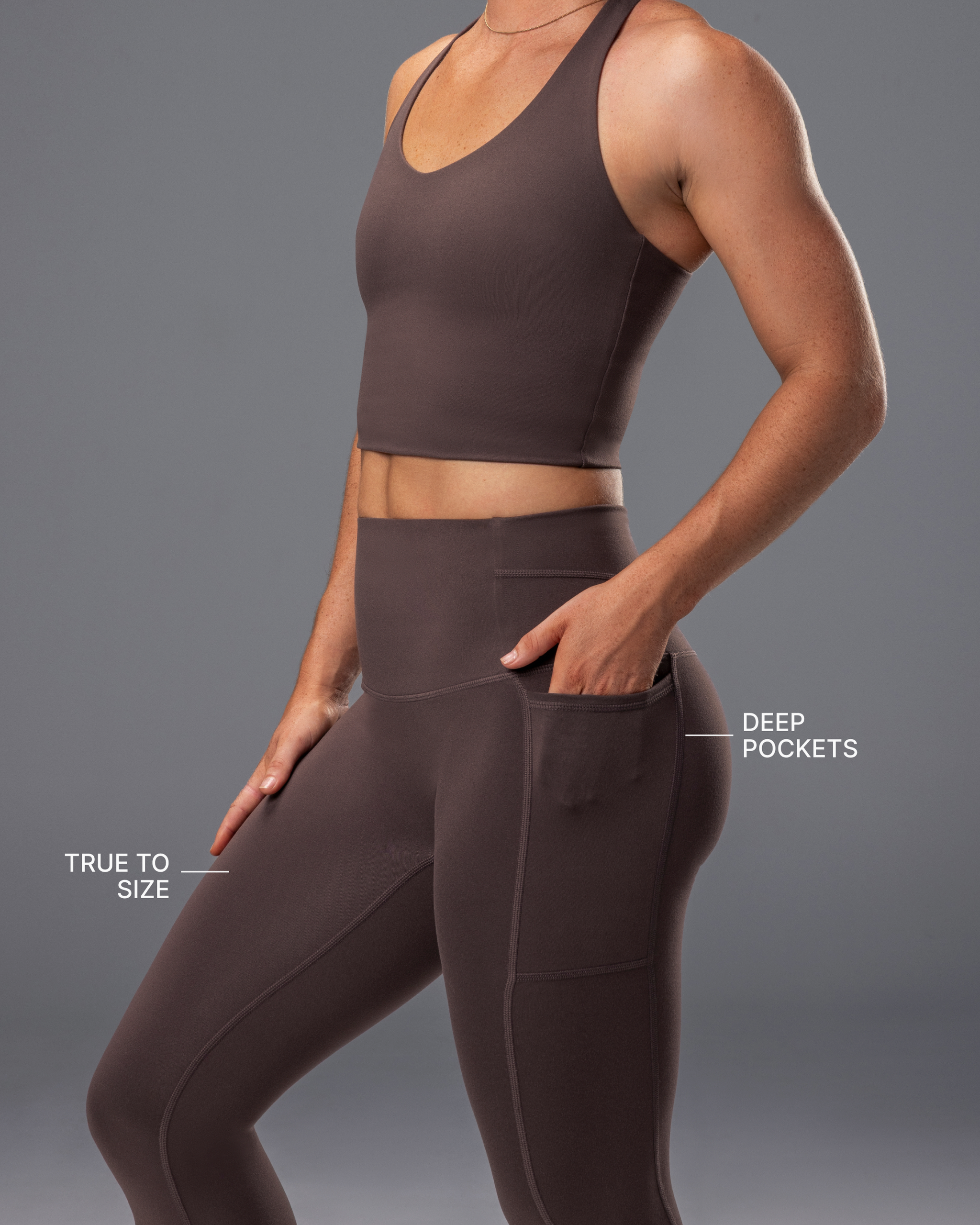 Unrivalled Everyday Pocket Ankle Leggings - Cola