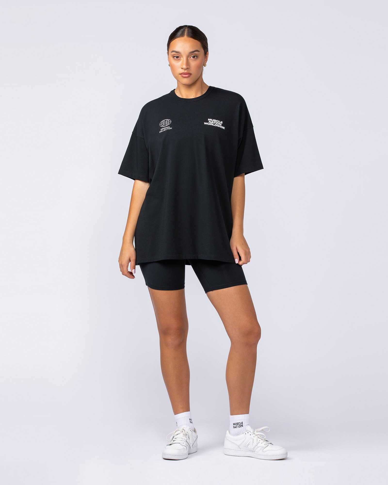 Womens Global Oversized Tee - Black