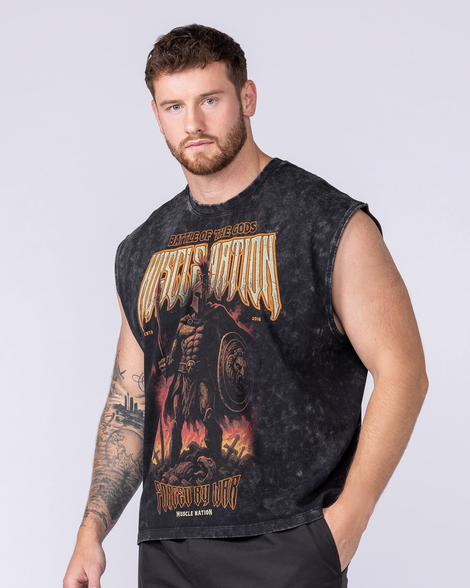 Immortal Vintage Boxy Muscle Tank - Washed Black