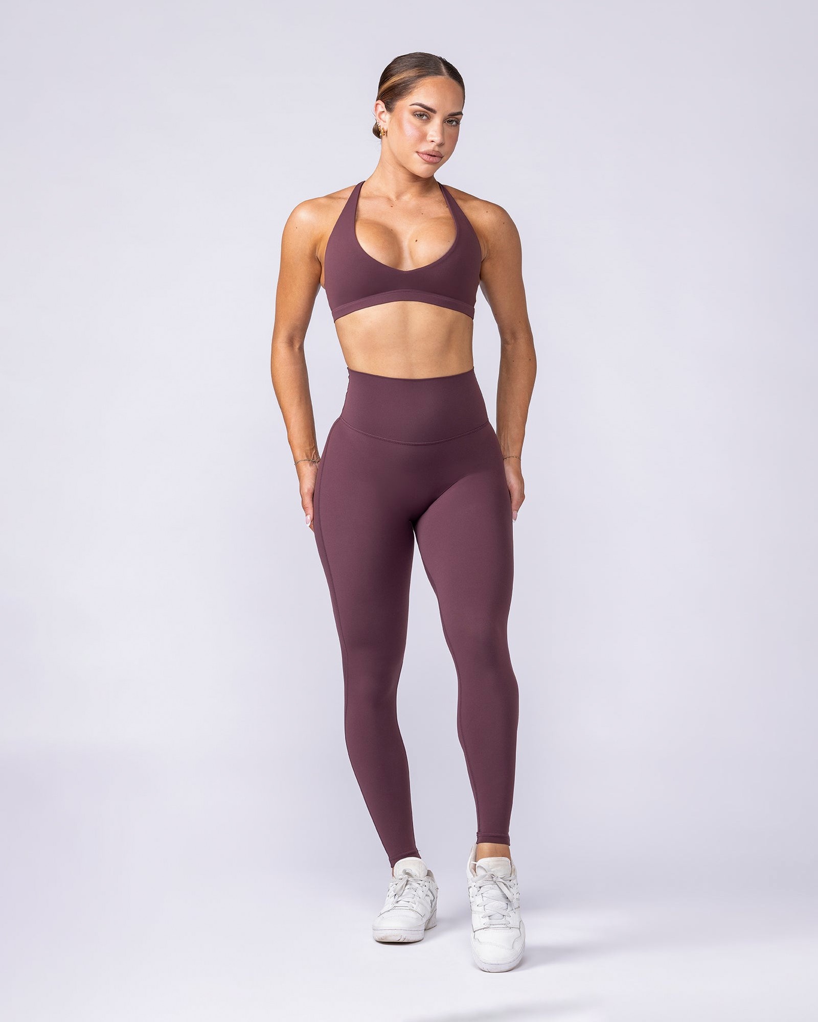Aura Peachy High Invisible Scrunch Ankle Leggings - Dark Cherry