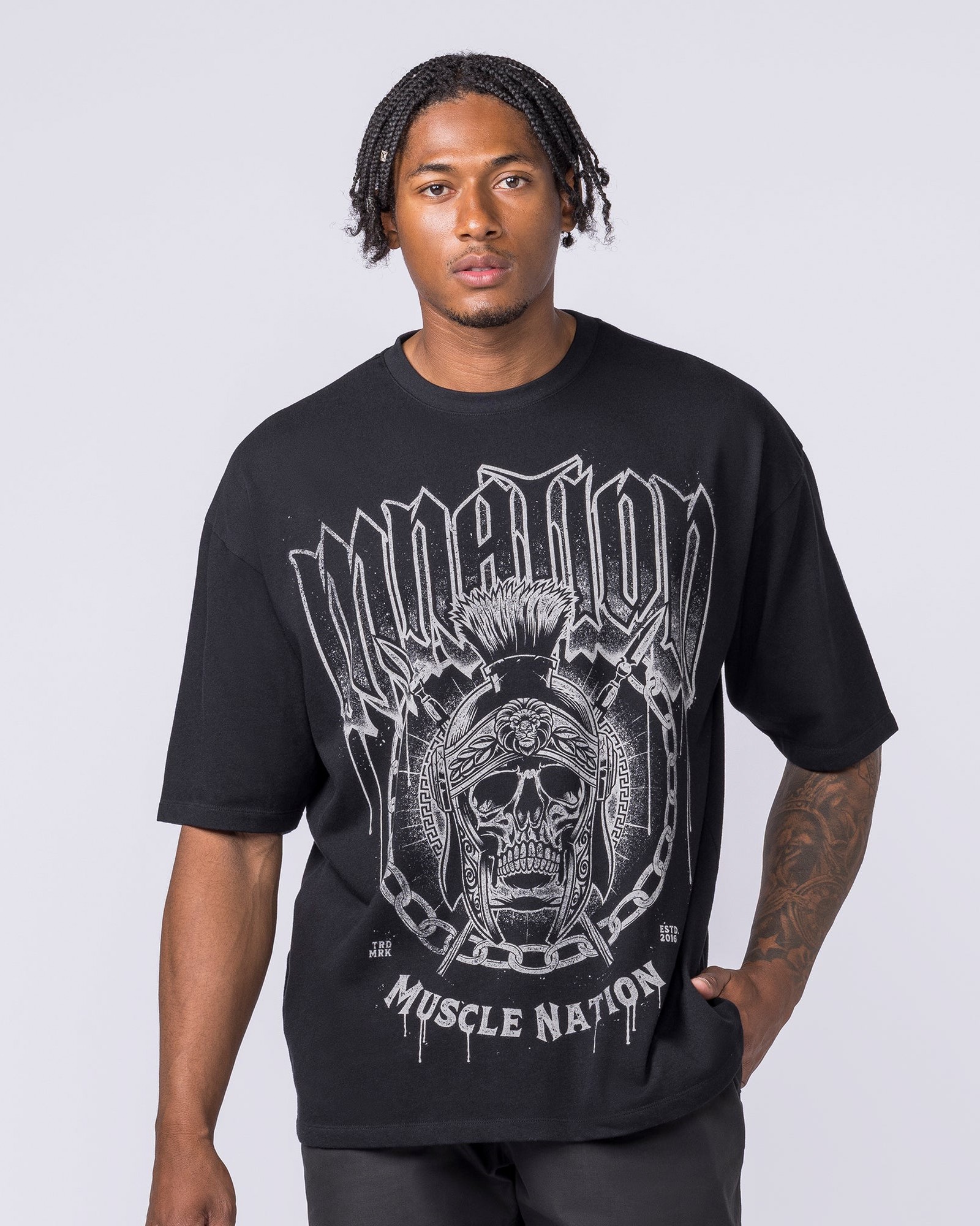 Spartan Oversized Tee - Black
