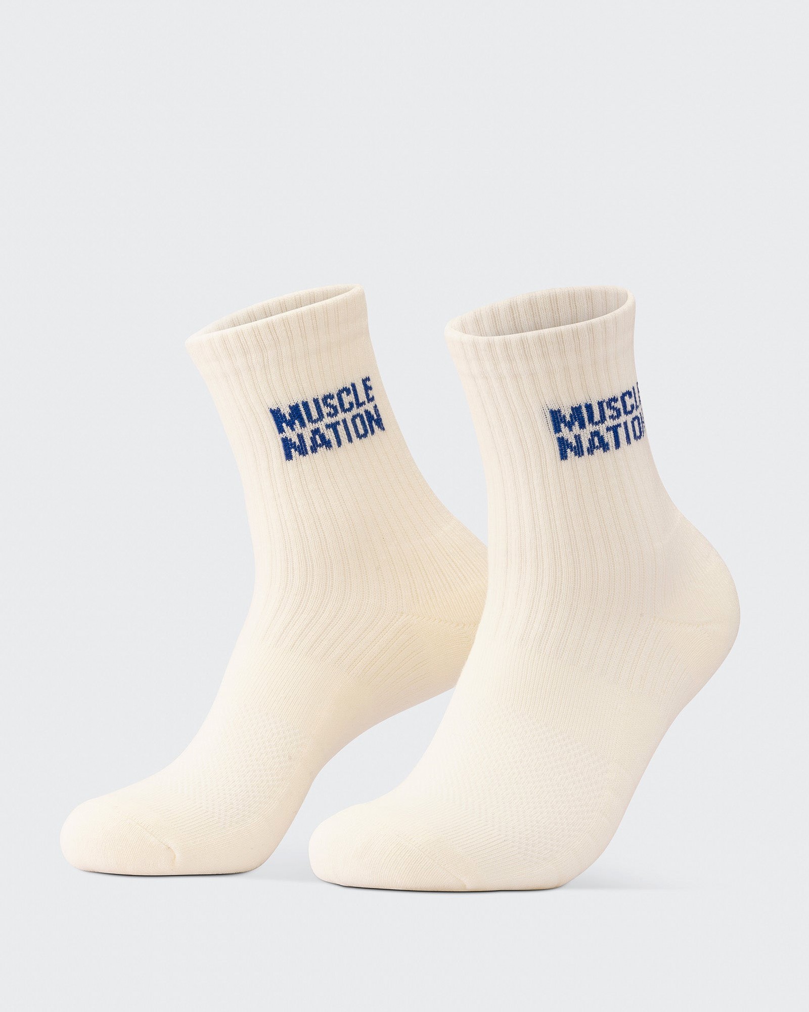 Womens Essential Crew Socks (3x Pack) - Navy / Hawaiian Blue / Off White