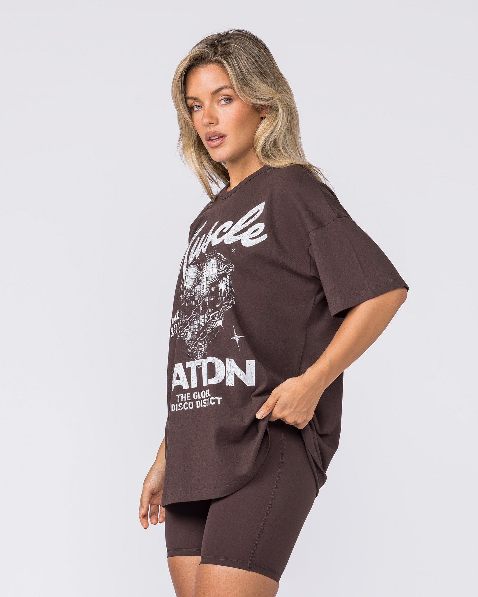 Disco District Oversized Tee - Cocoa