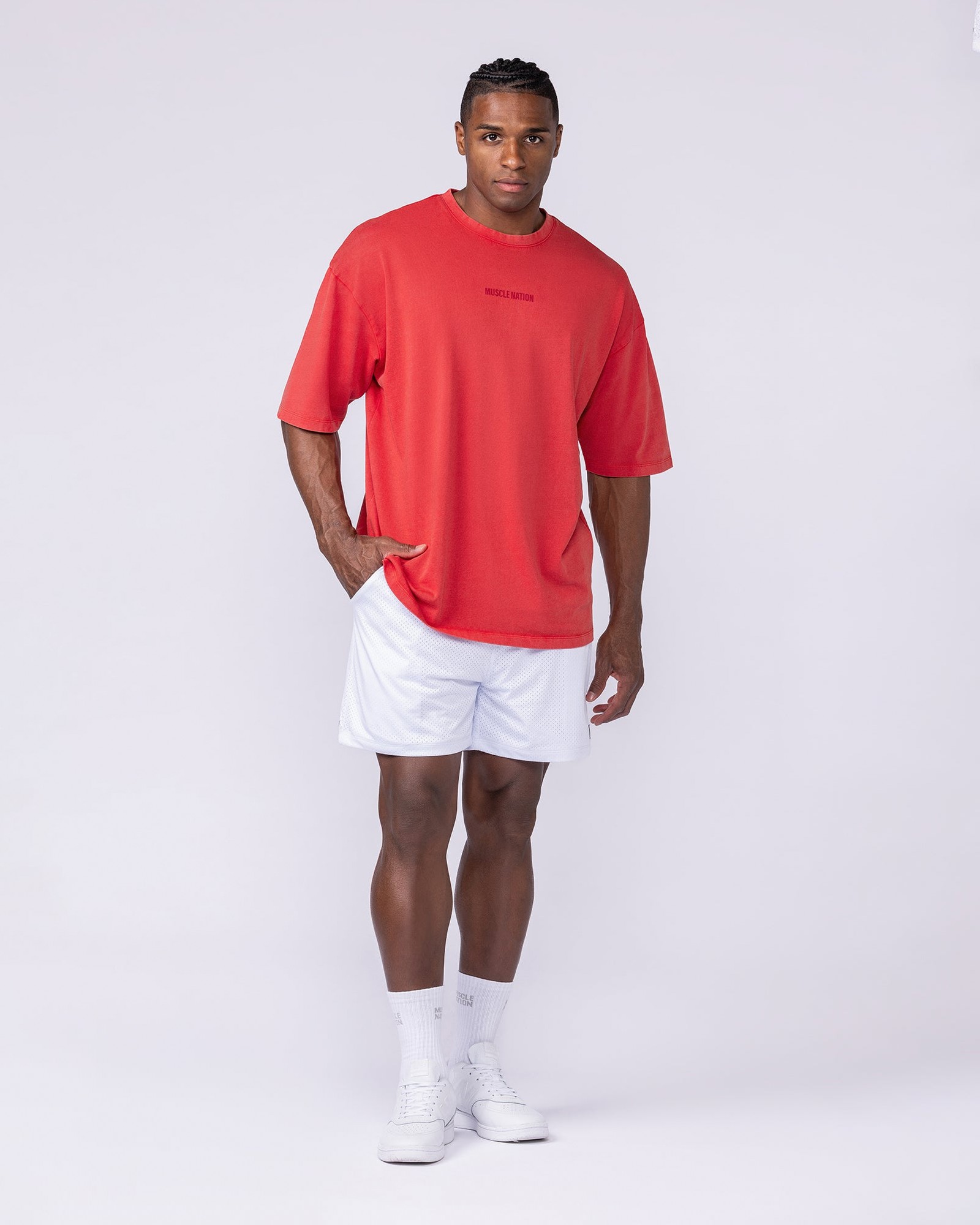 Worldwide Oversized Vintage Tee - Washed Red